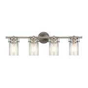 Brinley 33" 4-Light Bath Vanity Light, Brushed Nickel Finish