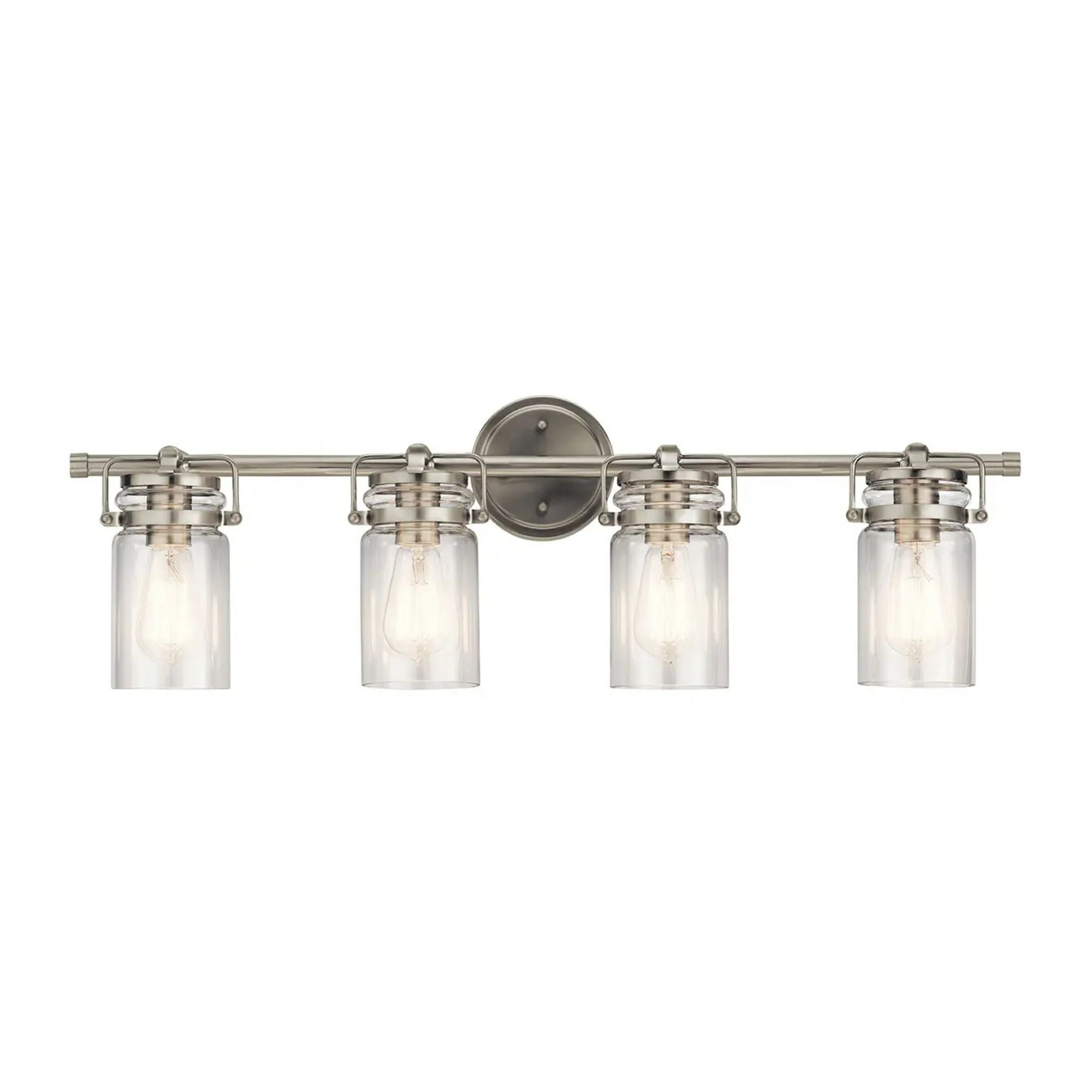 Brinley 33" 4-Light Bath Vanity Light, Brushed Nickel Finish