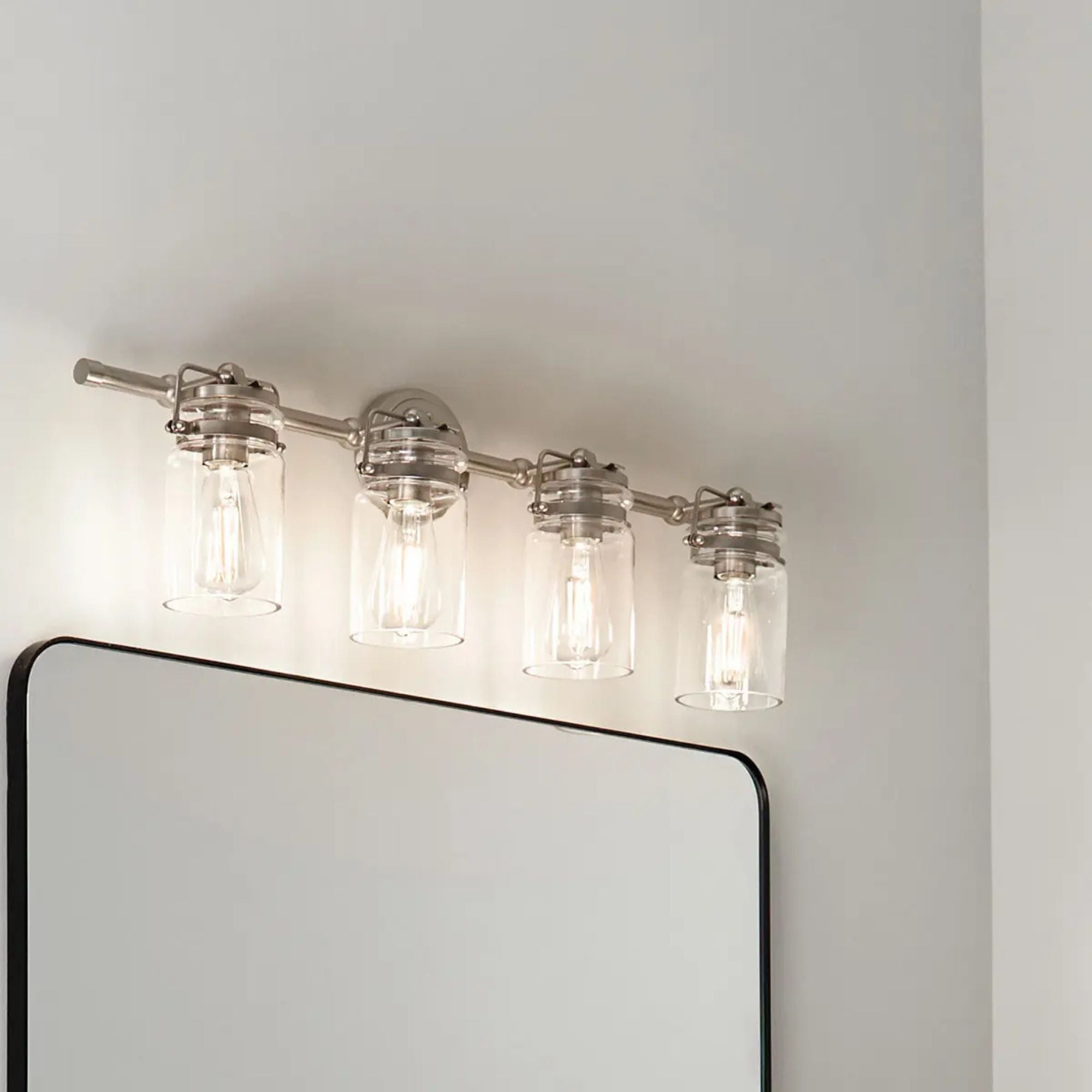 Brinley 33" 4-Light Bath Vanity Light, Brushed Nickel Finish