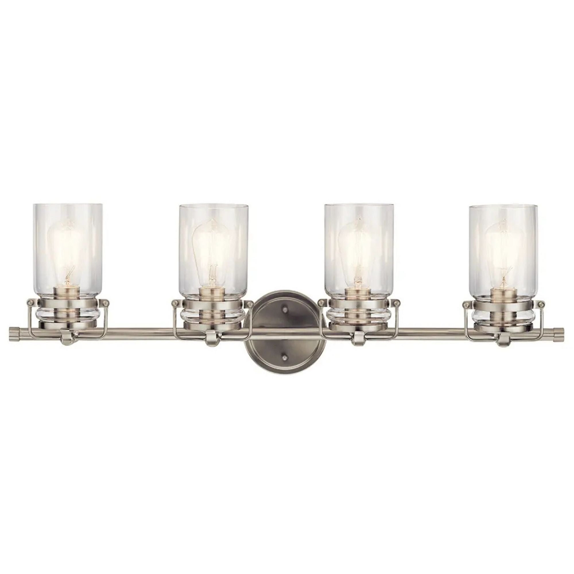 Brinley 33" 4-Light Bath Vanity Light, Brushed Nickel Finish