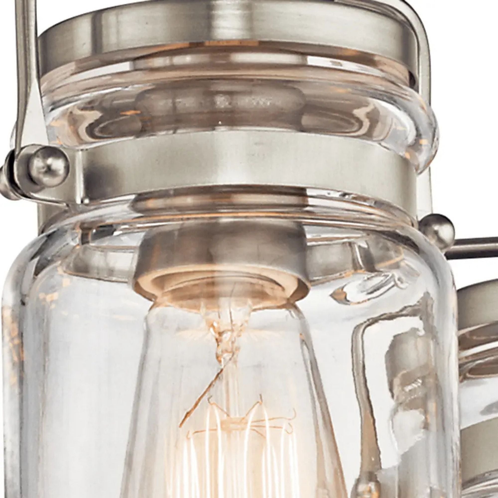 Brinley 26" 8-Light Linear Chandelier, Brushed Nickel Finish - Bees Lighting