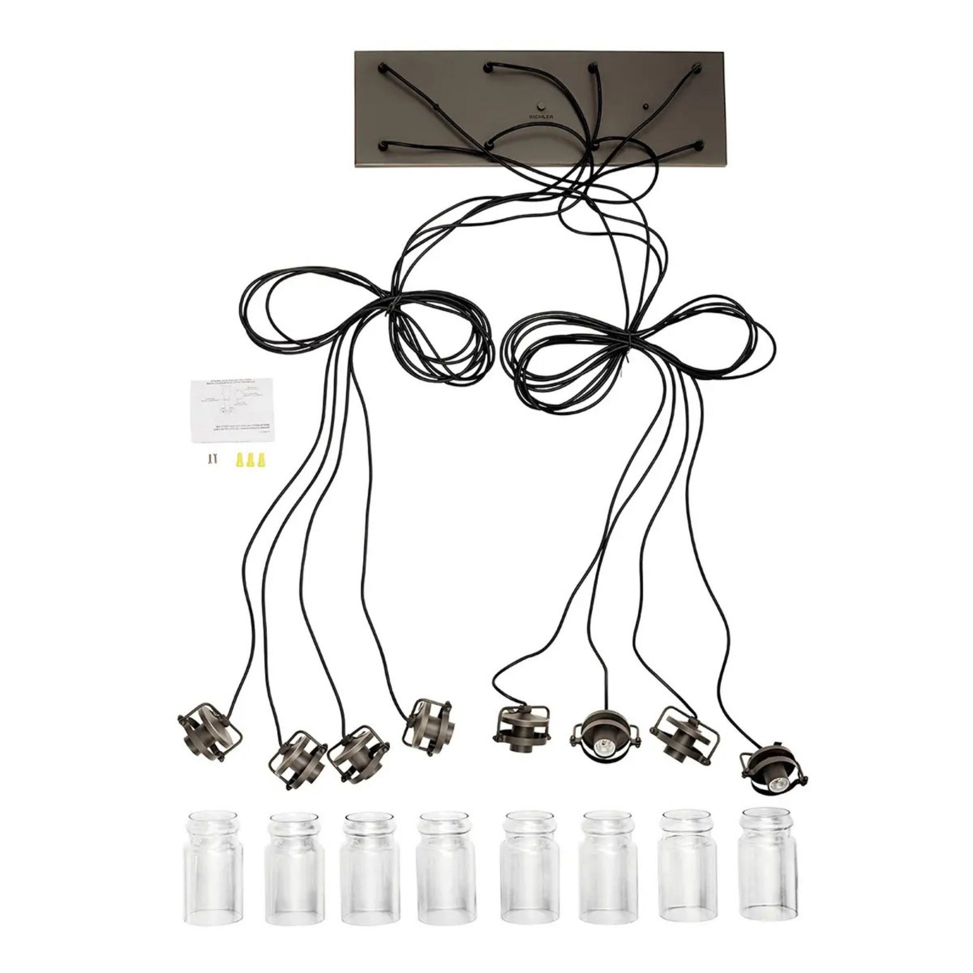 Brinley 26" 8-Light Linear Chandelier, Olde Bronze Finish - Bees Lighting