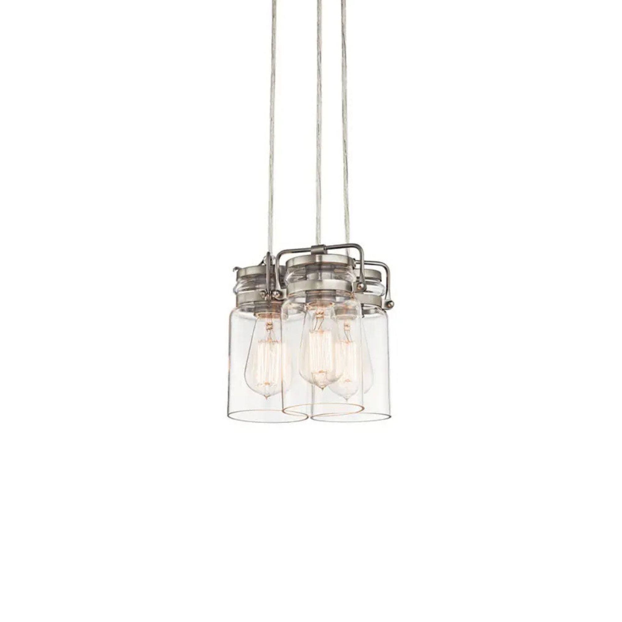 Brinley 9" 3-Light Pendant, Brushed Nickel Finish
