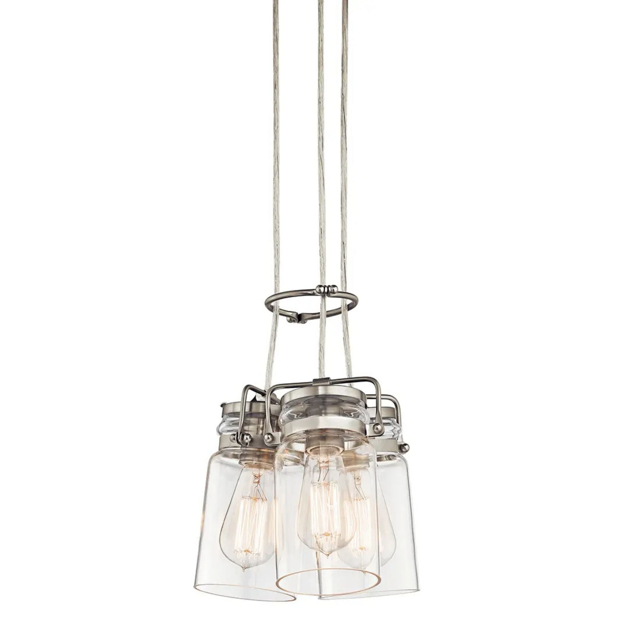Brinley 9" 3-Light Pendant, Brushed Nickel Finish