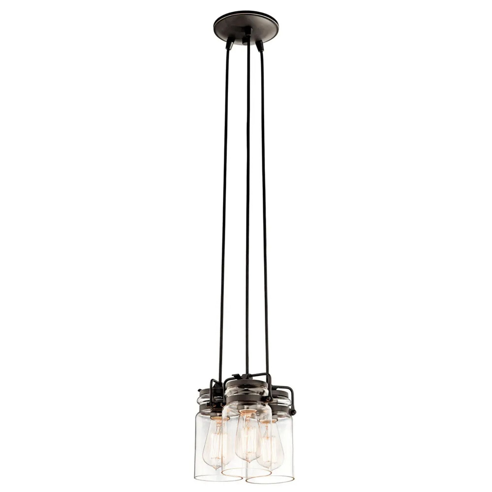 Brinley 9" 3-Light Pendant, Olde Bronze Finish