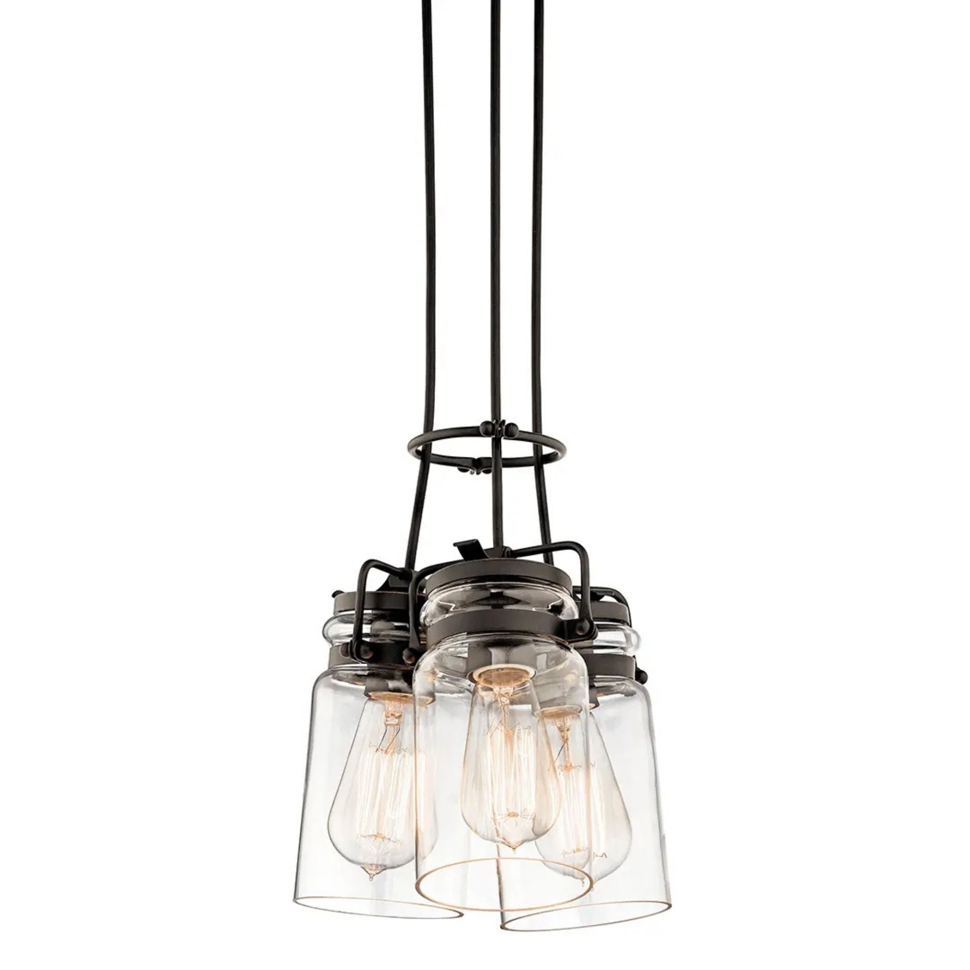 Brinley 9" 3-Light Pendant, Olde Bronze Finish