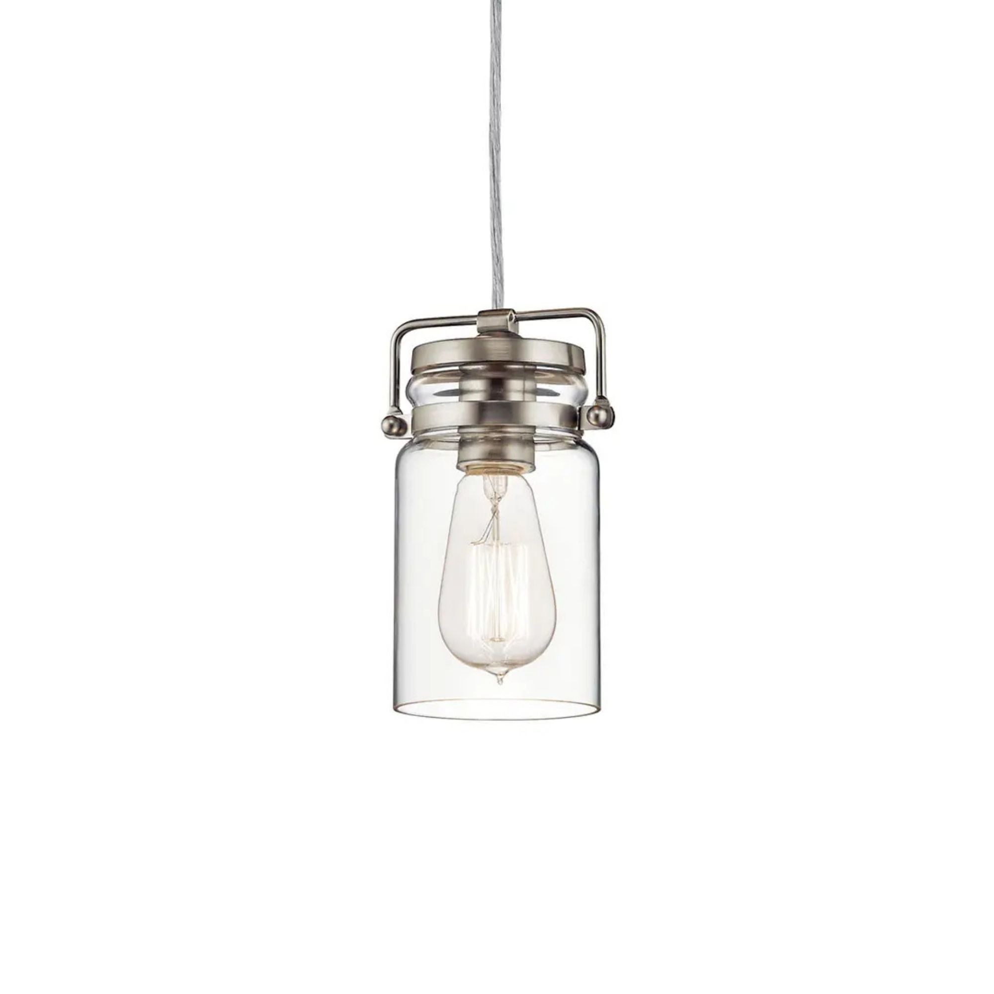 Brinley 5" Mini Pendant, Brushed Nickel Finish