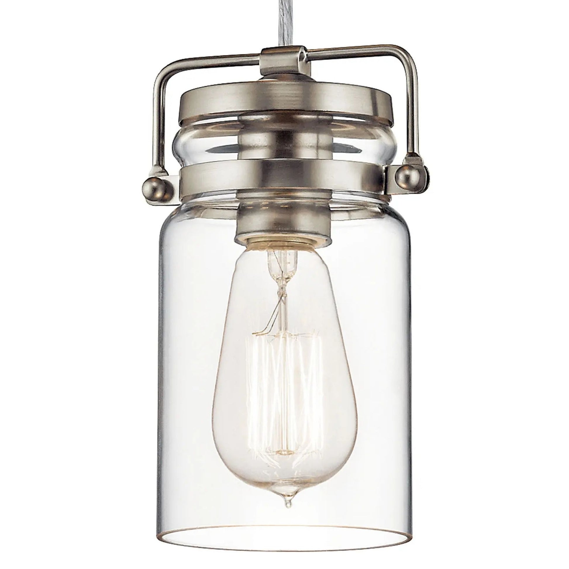 Brinley 5" Mini Pendant, Brushed Nickel Finish - Bees Lighting