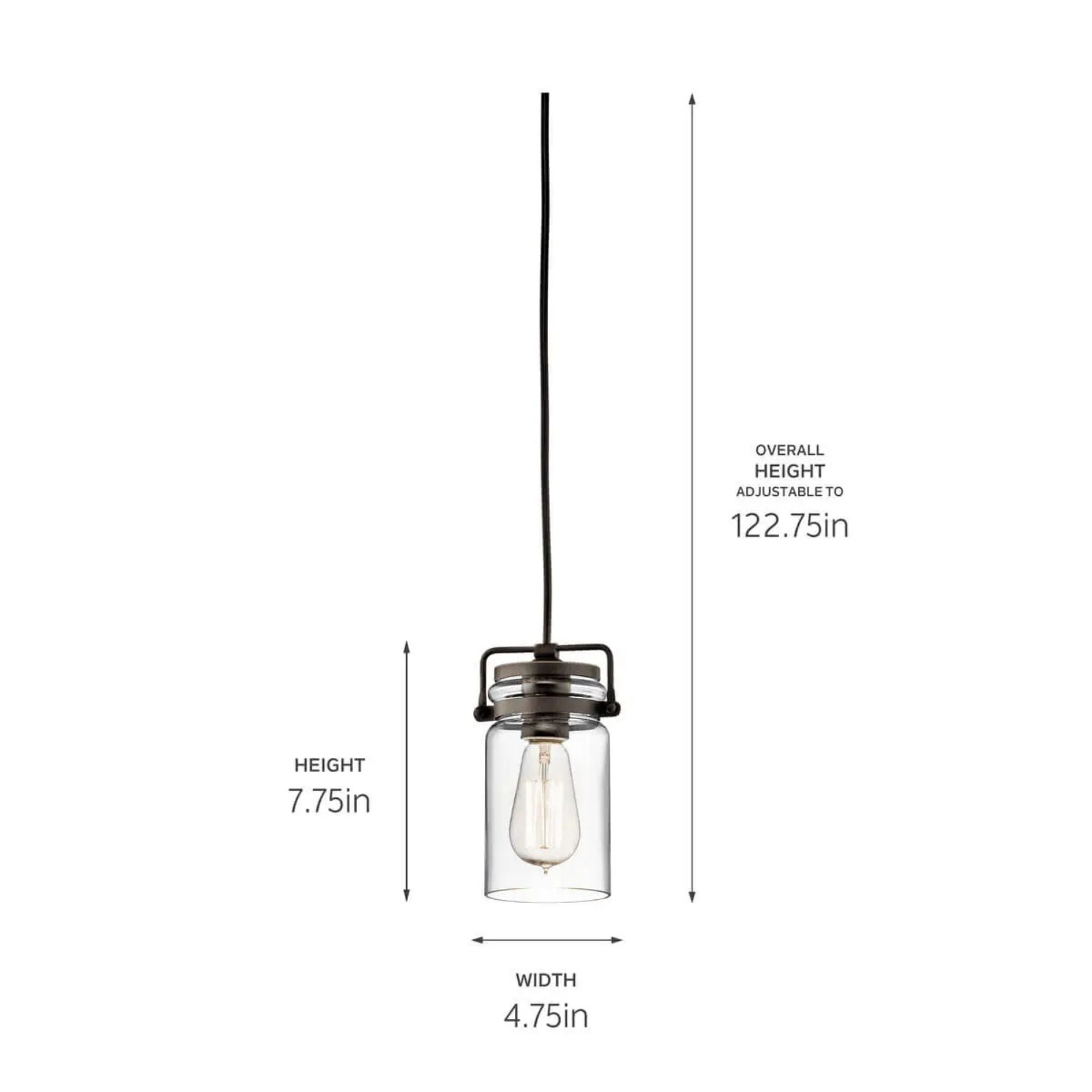 Brinley 5" Mini Pendant, Olde Bronze Finish