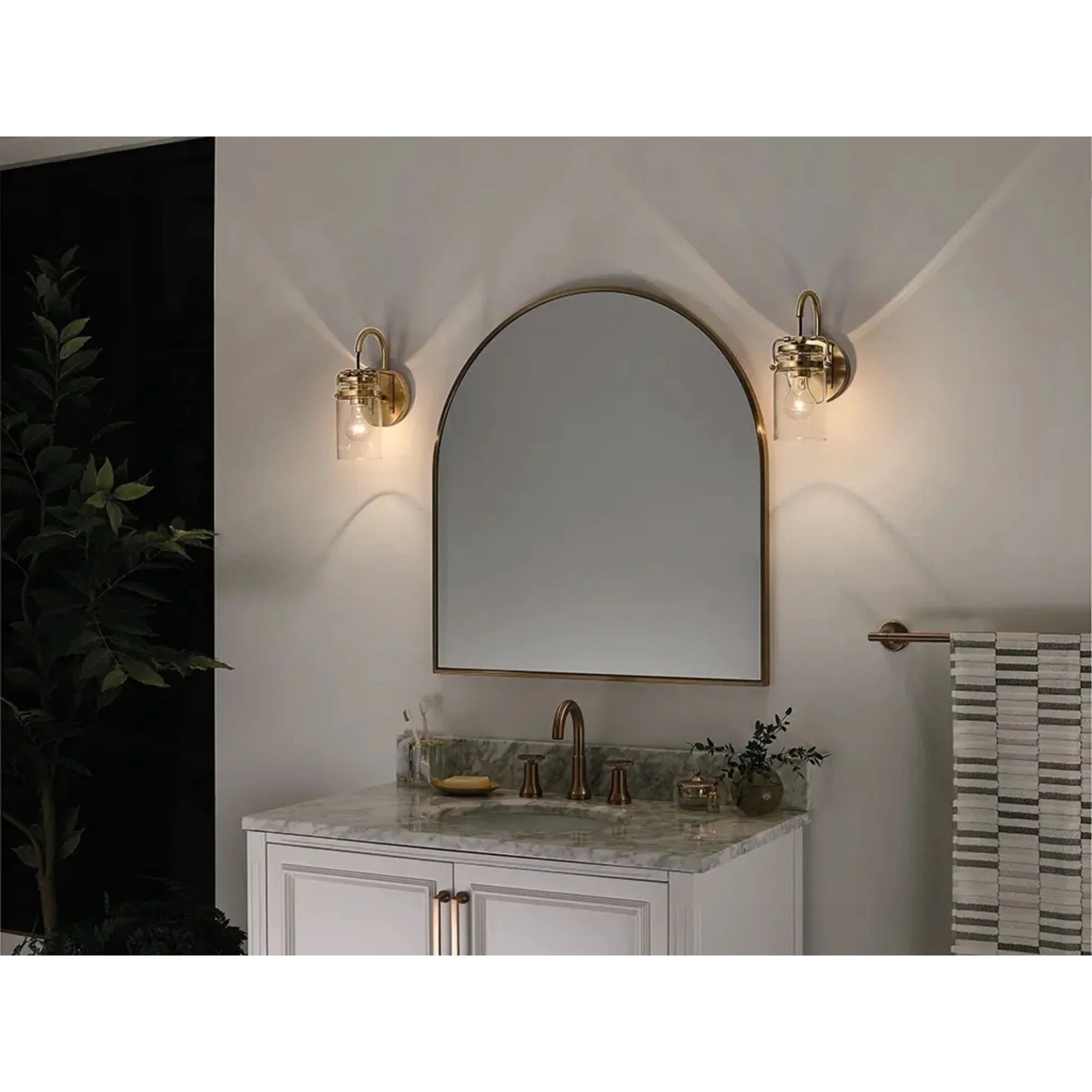 Brinley 12" Wall Sconce, Champagne Bronze Finish