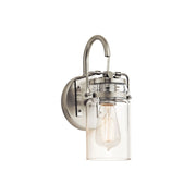 Brinley 12" Wall Sconce, Brushed Nickel Finish