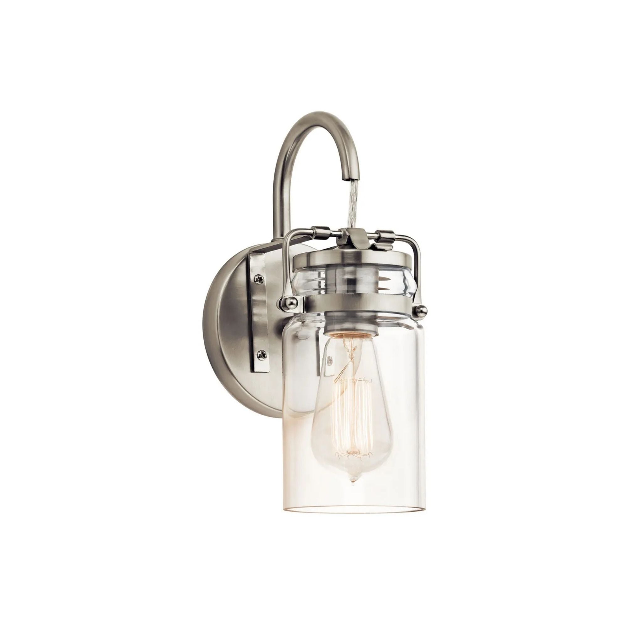 Brinley 12" Wall Sconce, Brushed Nickel Finish