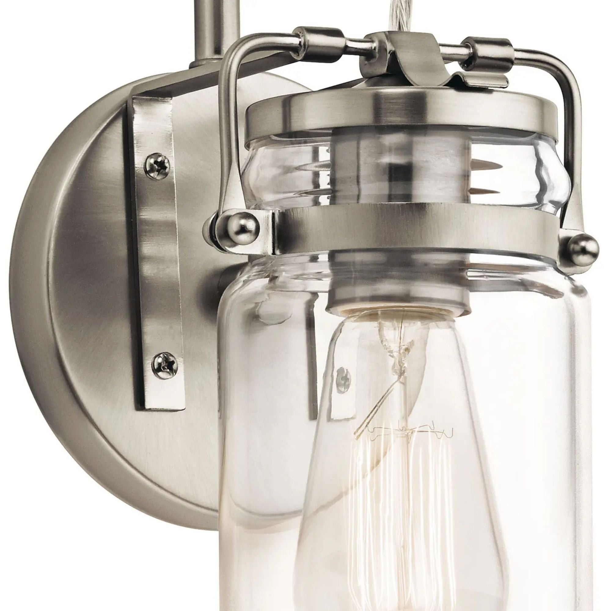 Brinley 12" Wall Sconce, Brushed Nickel Finish