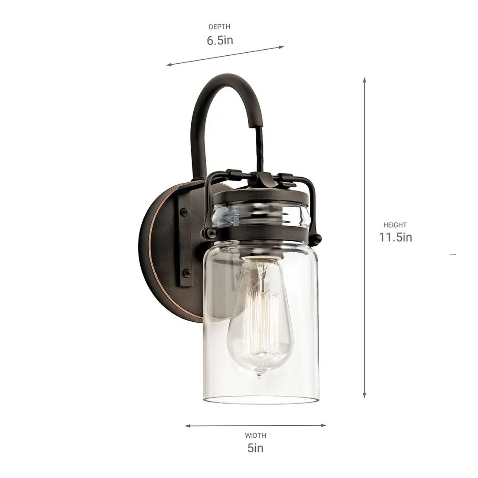 Brinley 12" Wall Sconce, Olde Bronze Finish