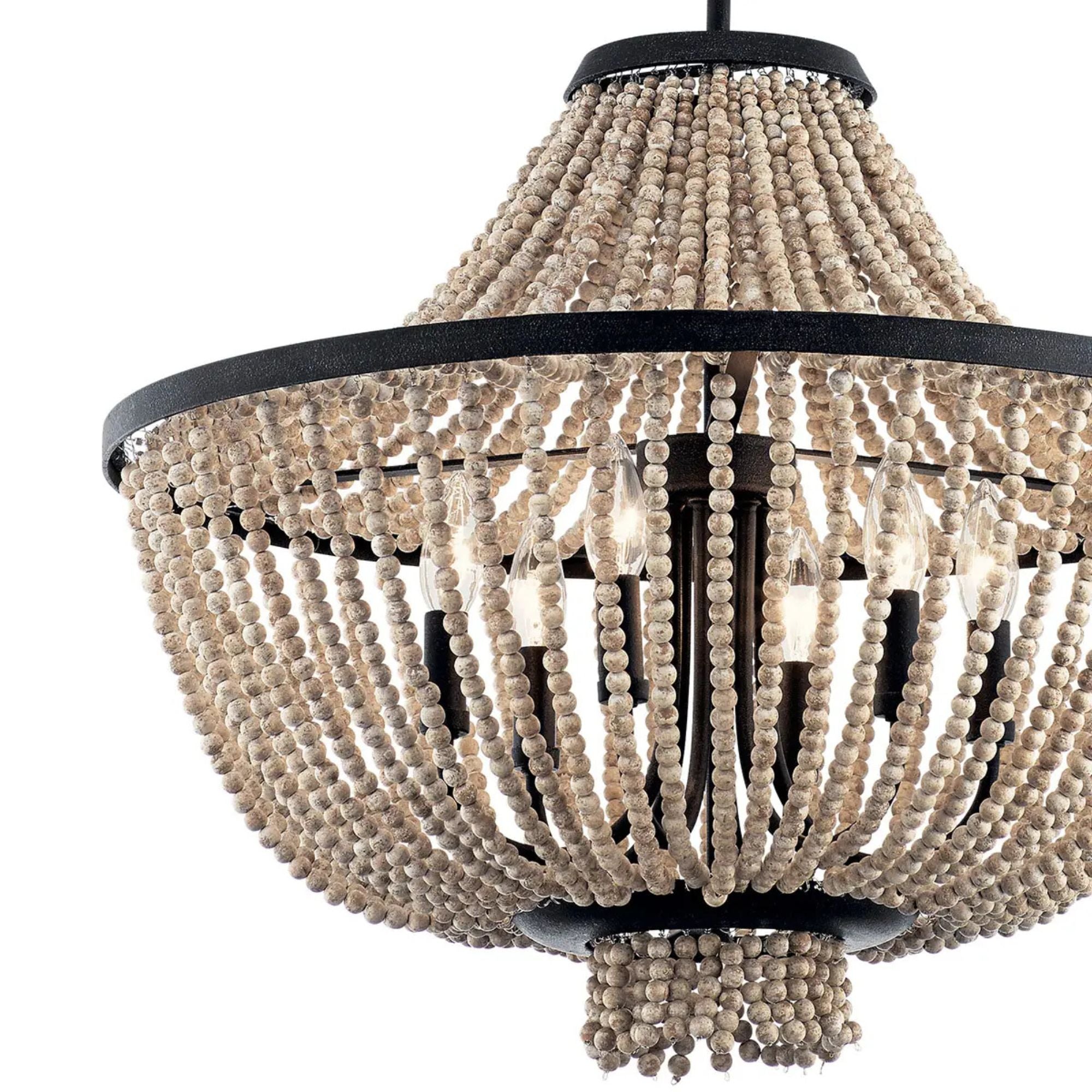 Brisbane 24" 6-Light Chandelier, Distressed Black Finish