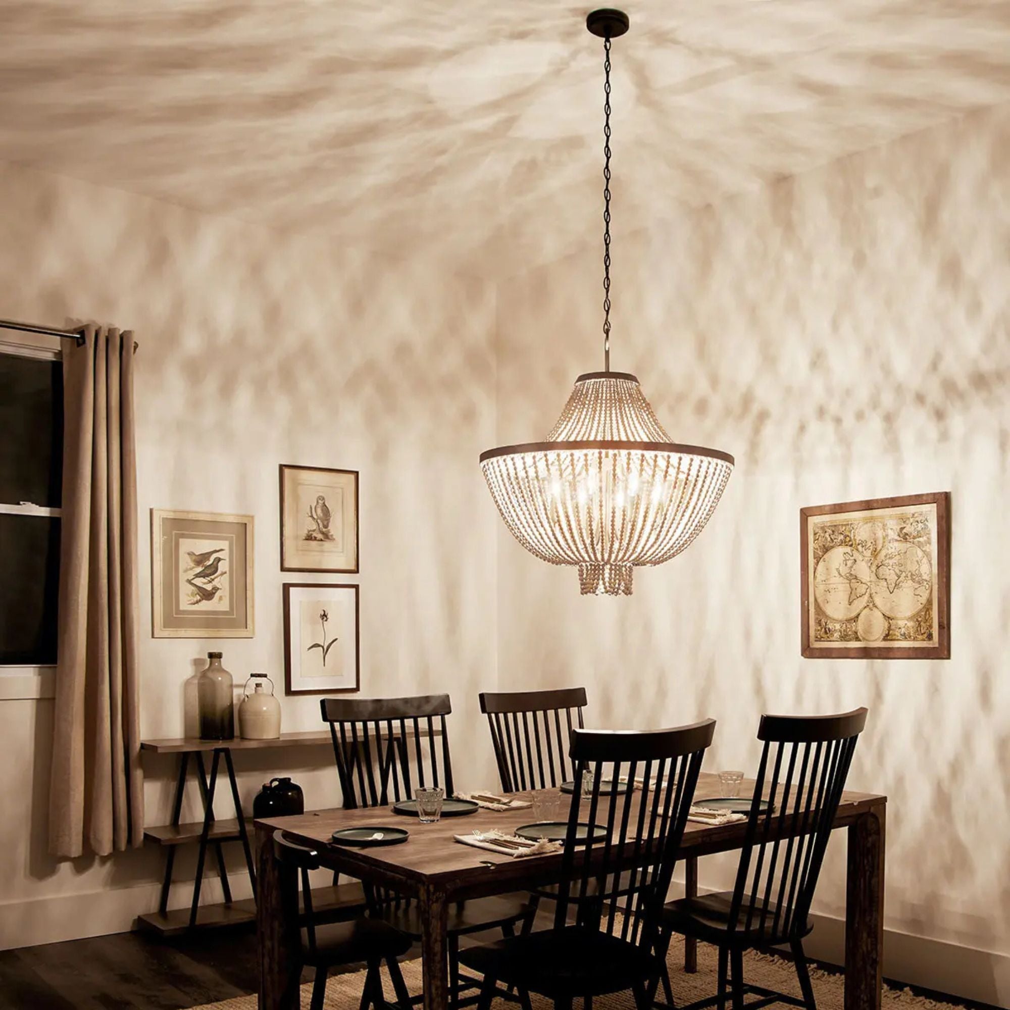 Brisbane 30" 8-Light Chandelier, Distressed Black Finish