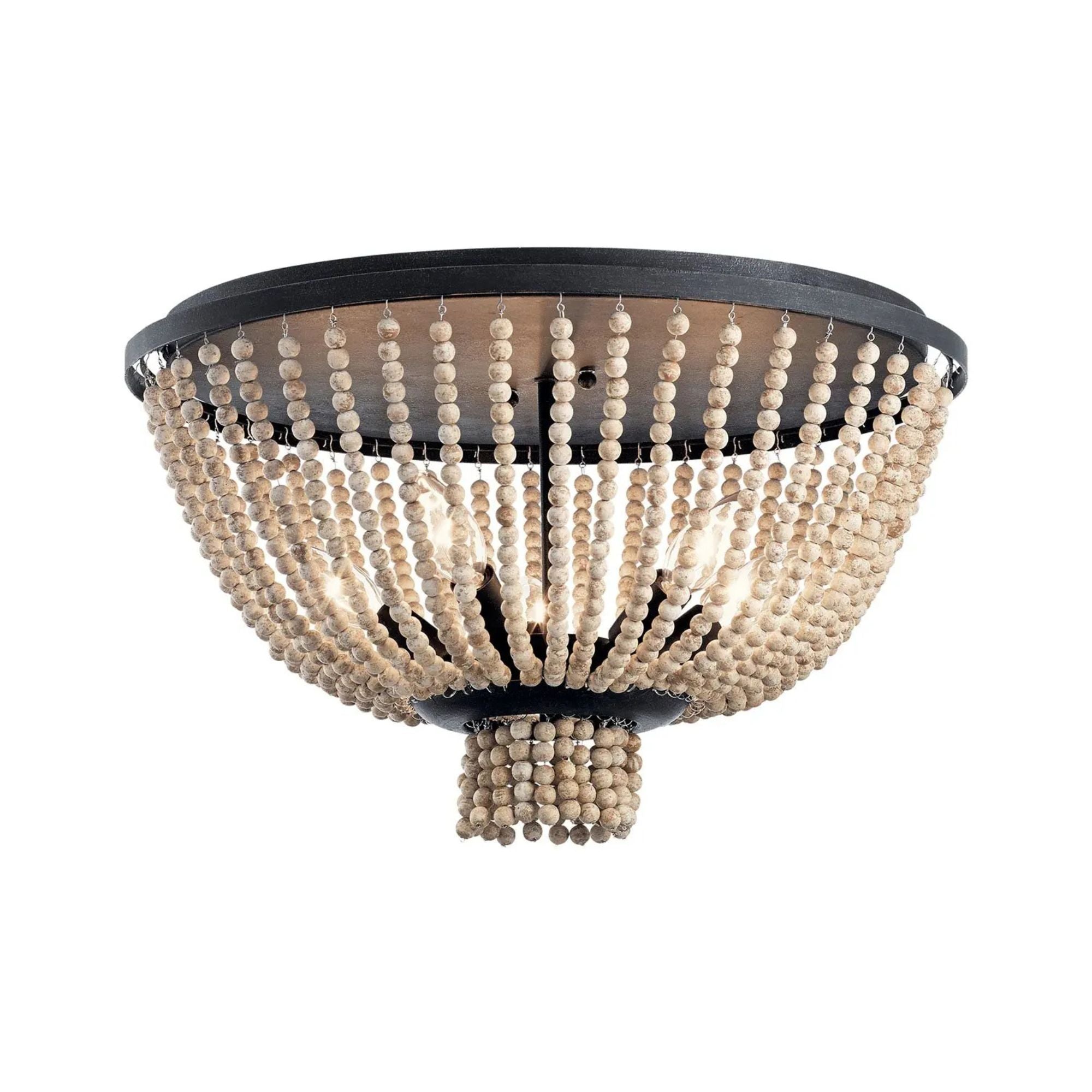 Brisbane 18" 5-Light Flush Mount, Distressed Black Finish