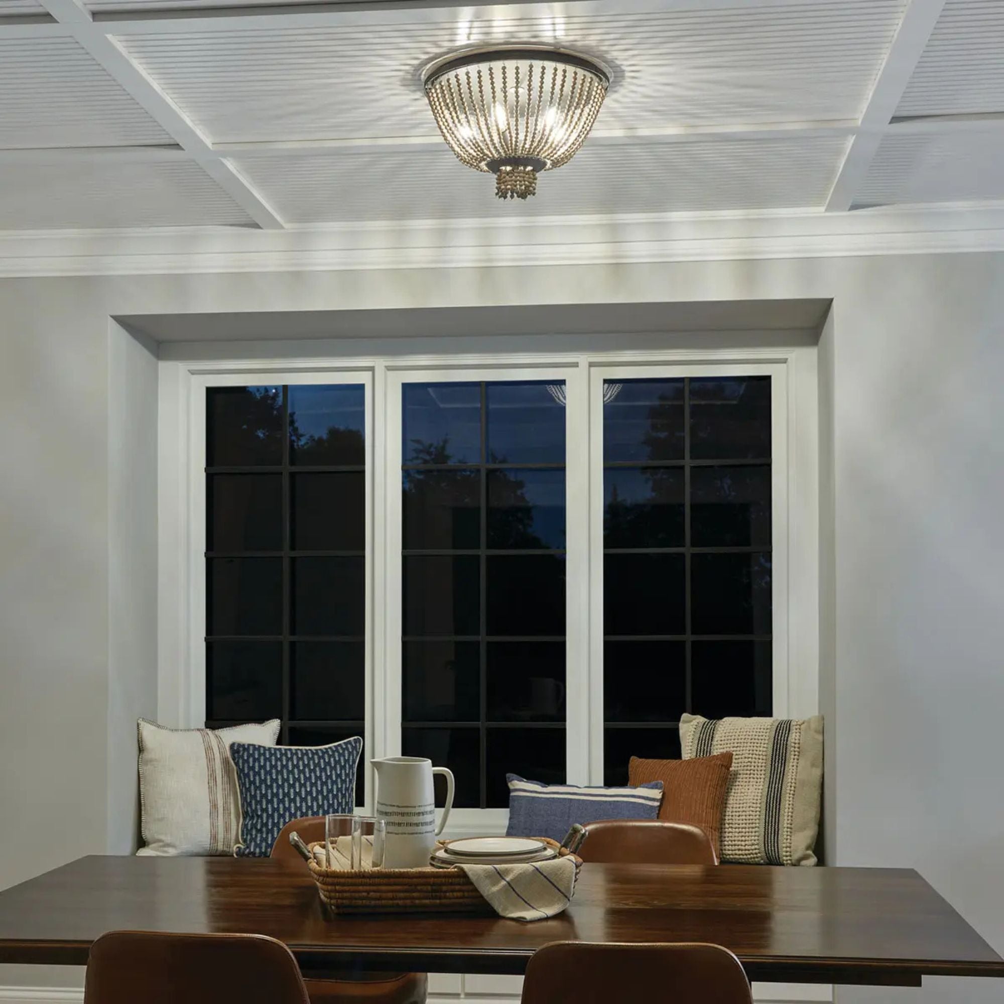 Brisbane 18" 5-Light Flush Mount, Distressed Black Finish