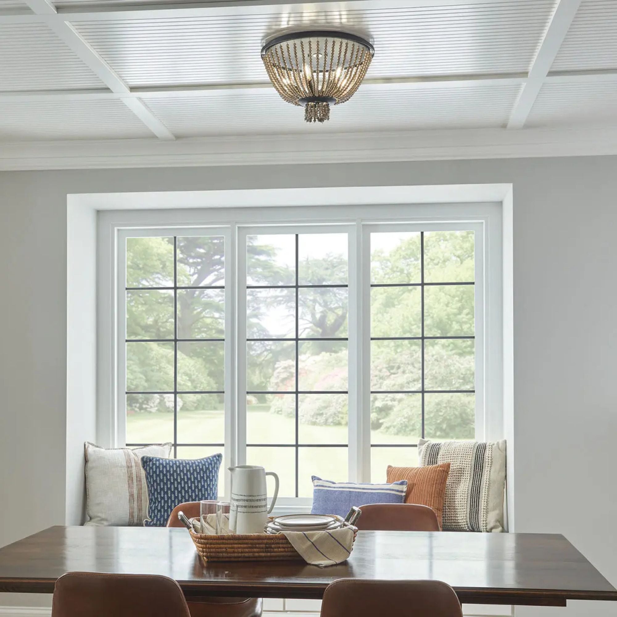 Brisbane 18" 5-Light Flush Mount, Distressed Black Finish