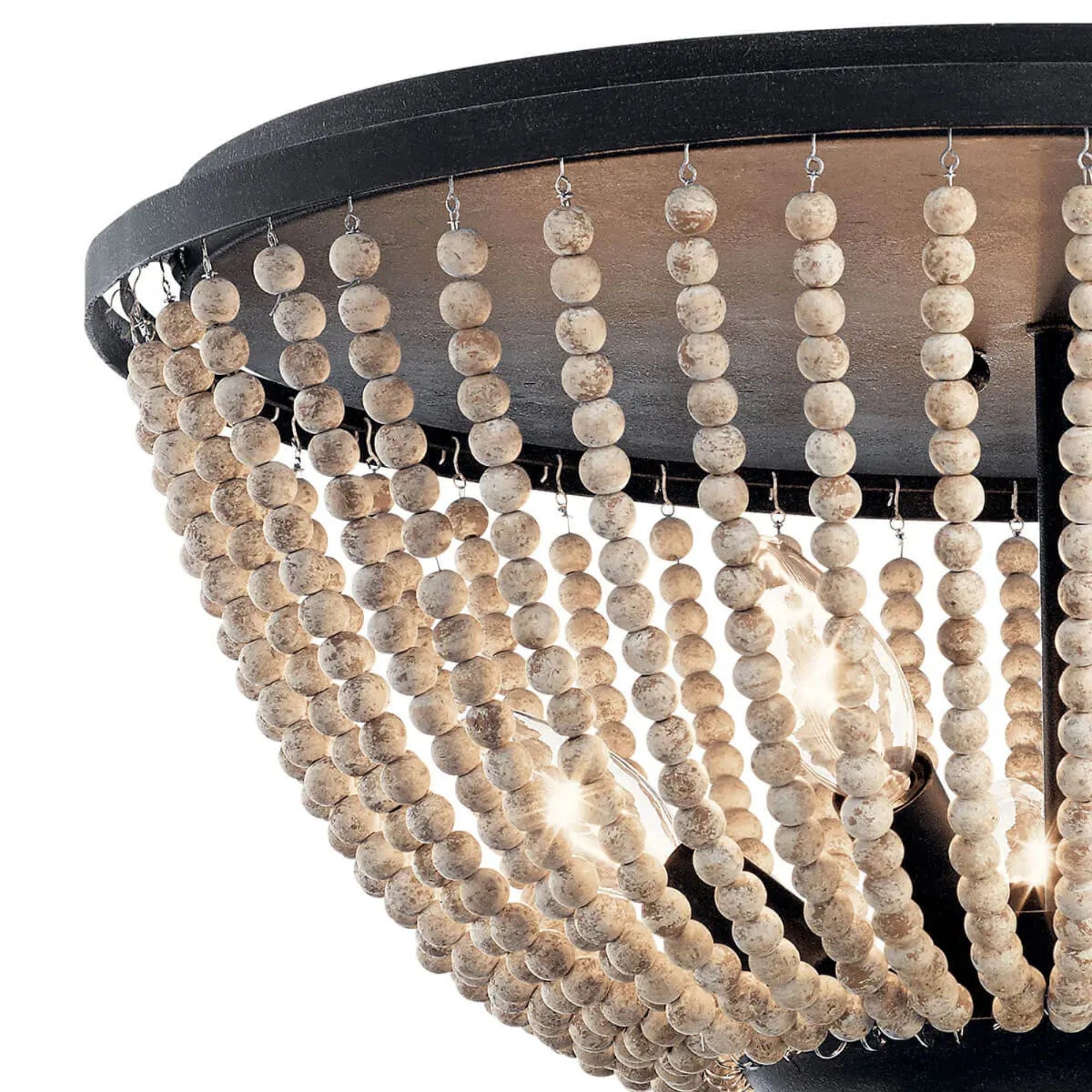 Brisbane 18" 5-Light Flush Mount, Distressed Black Finish