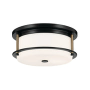 Brit 12" 2-Light Flush Mount, Black Finish