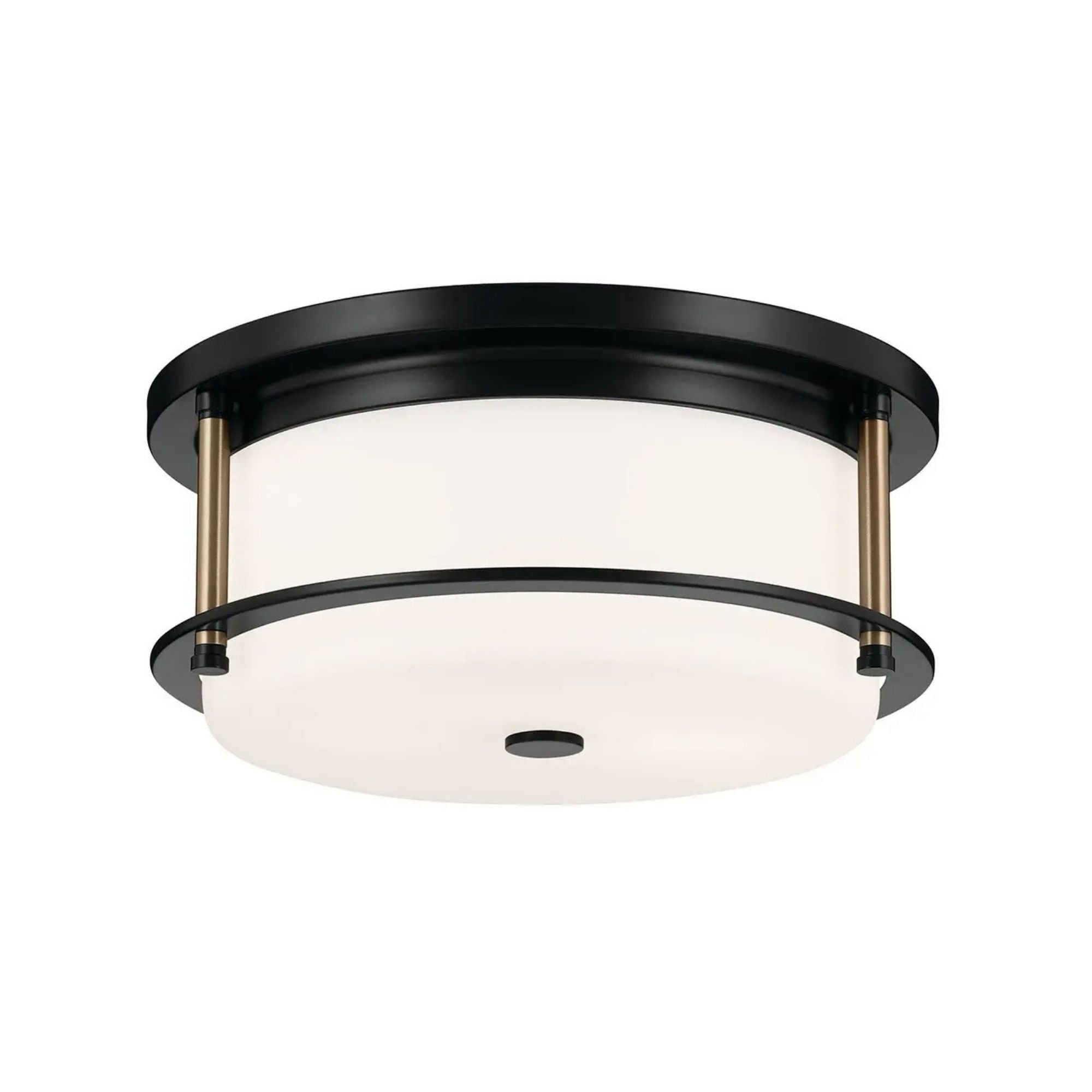 Brit 12" 2-Light Flush Mount, Black Finish
