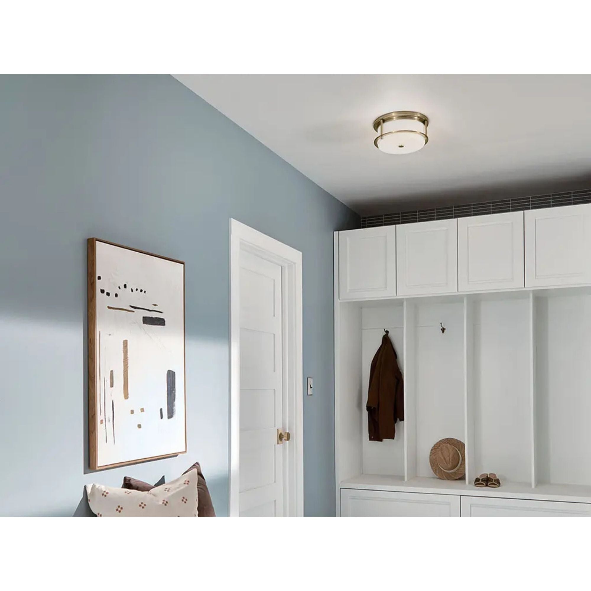 Brit 12" 2-Light Flush Mount, Champagne Bronze Finish