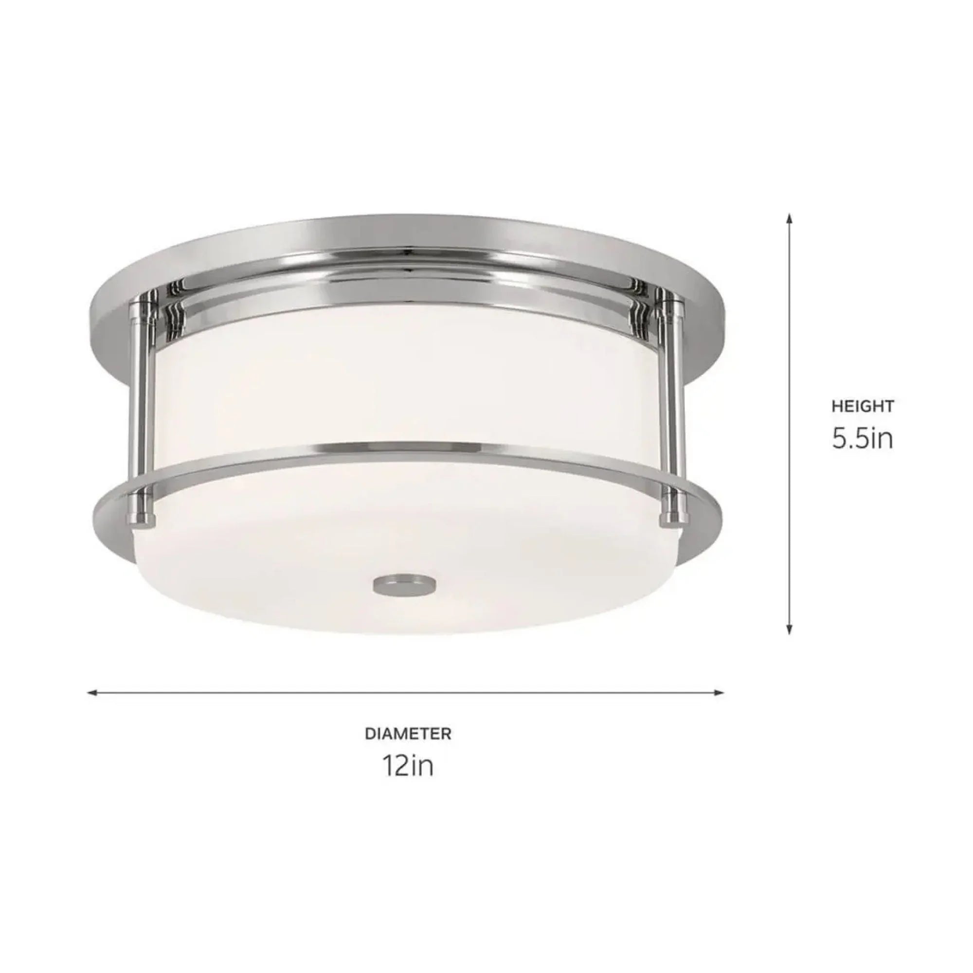 Kichler Lighting - Brit 12" 2-Light Flush Mount, Polished Nickel Finish | Bees Lighting
