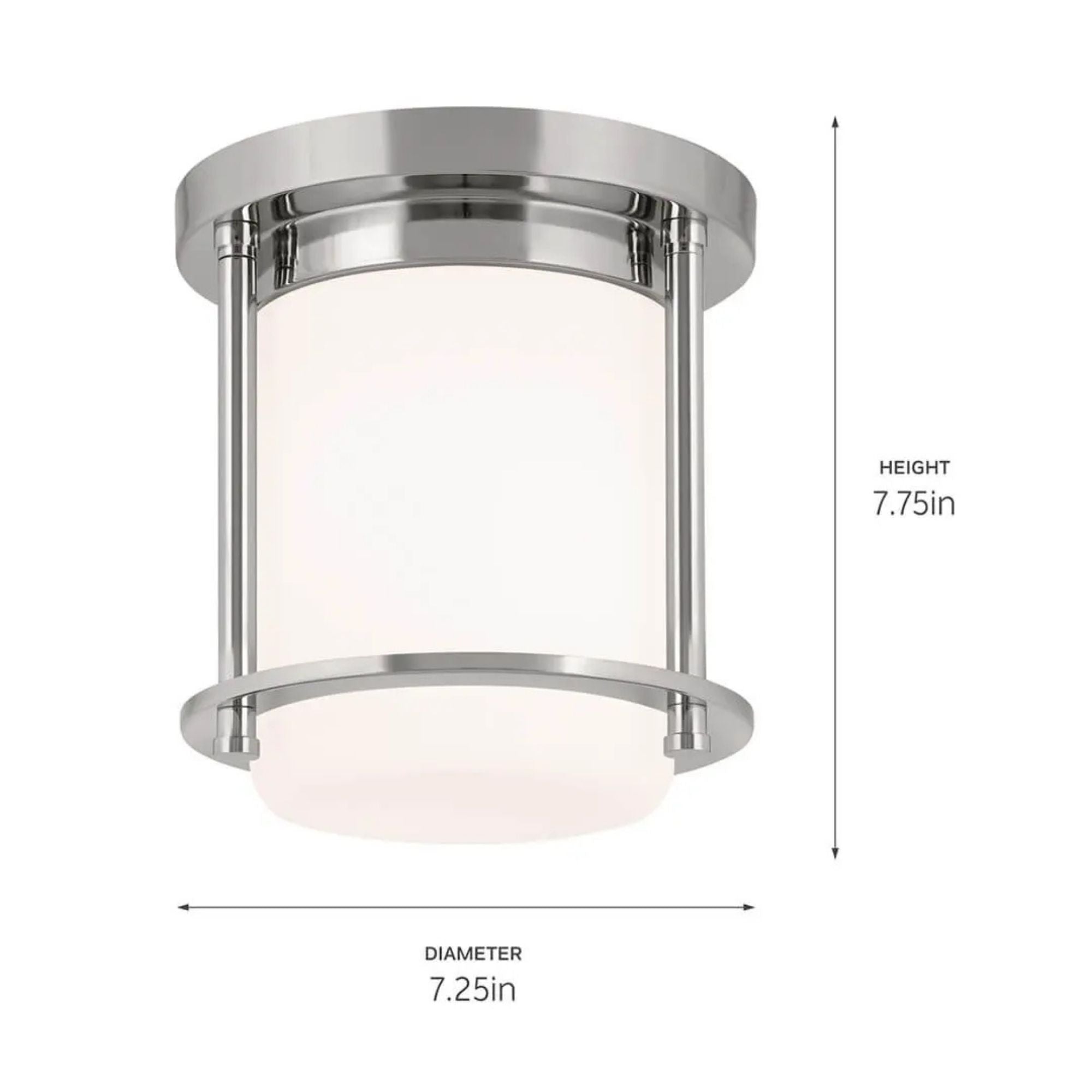 Brit 7" Flush Mount, Polished Nickel Finish