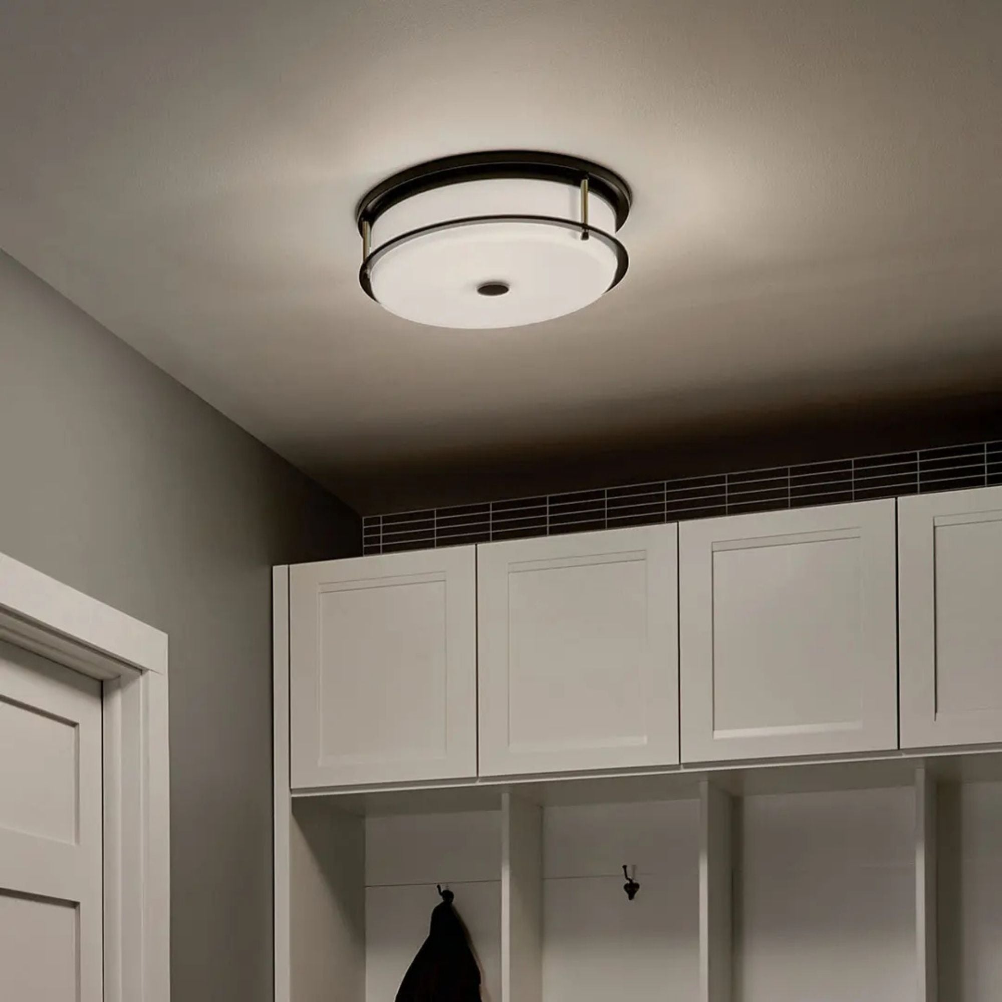 Brit 18" 4-Light Flush Mount, Black Finish