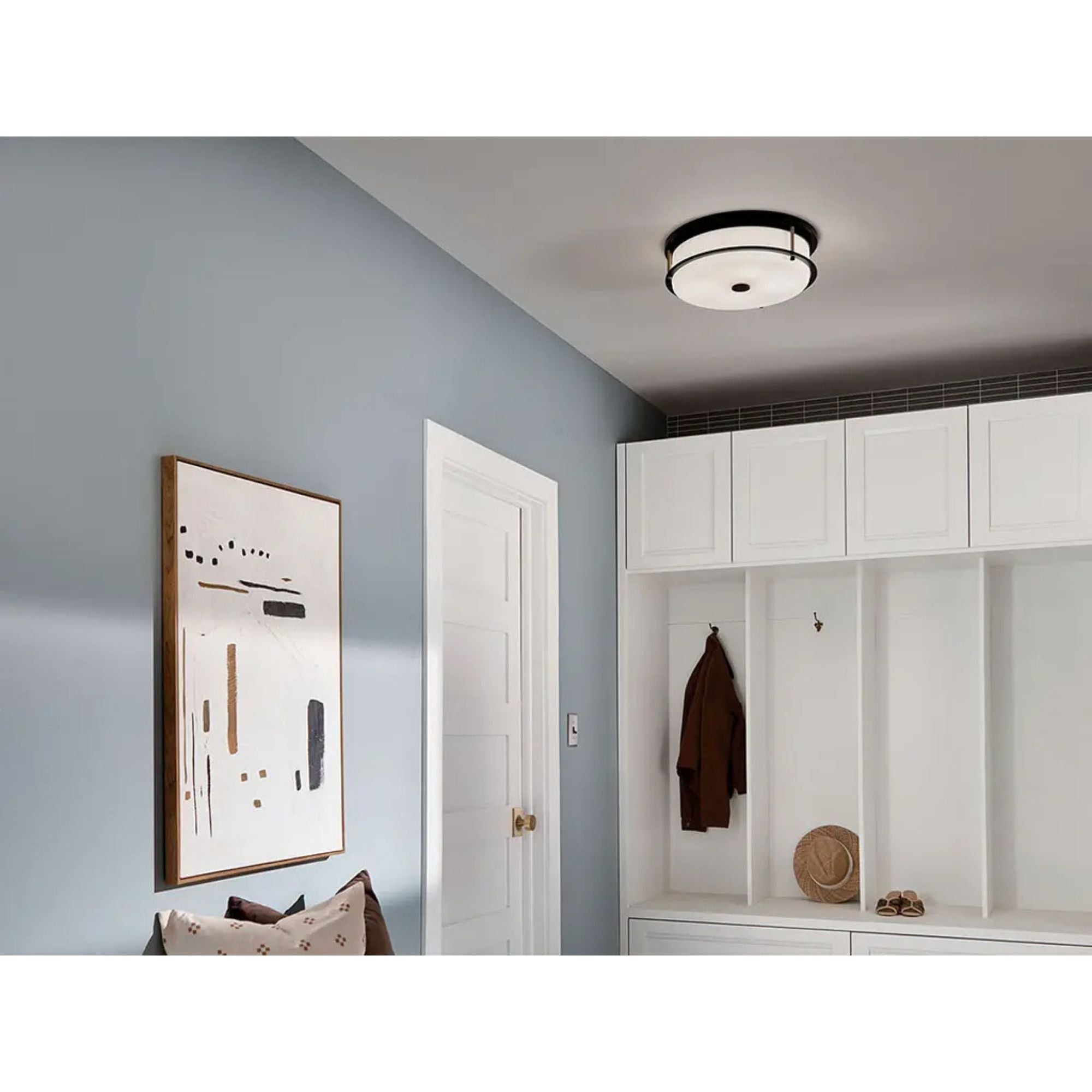 Brit 18" 4-Light Flush Mount, Black Finish
