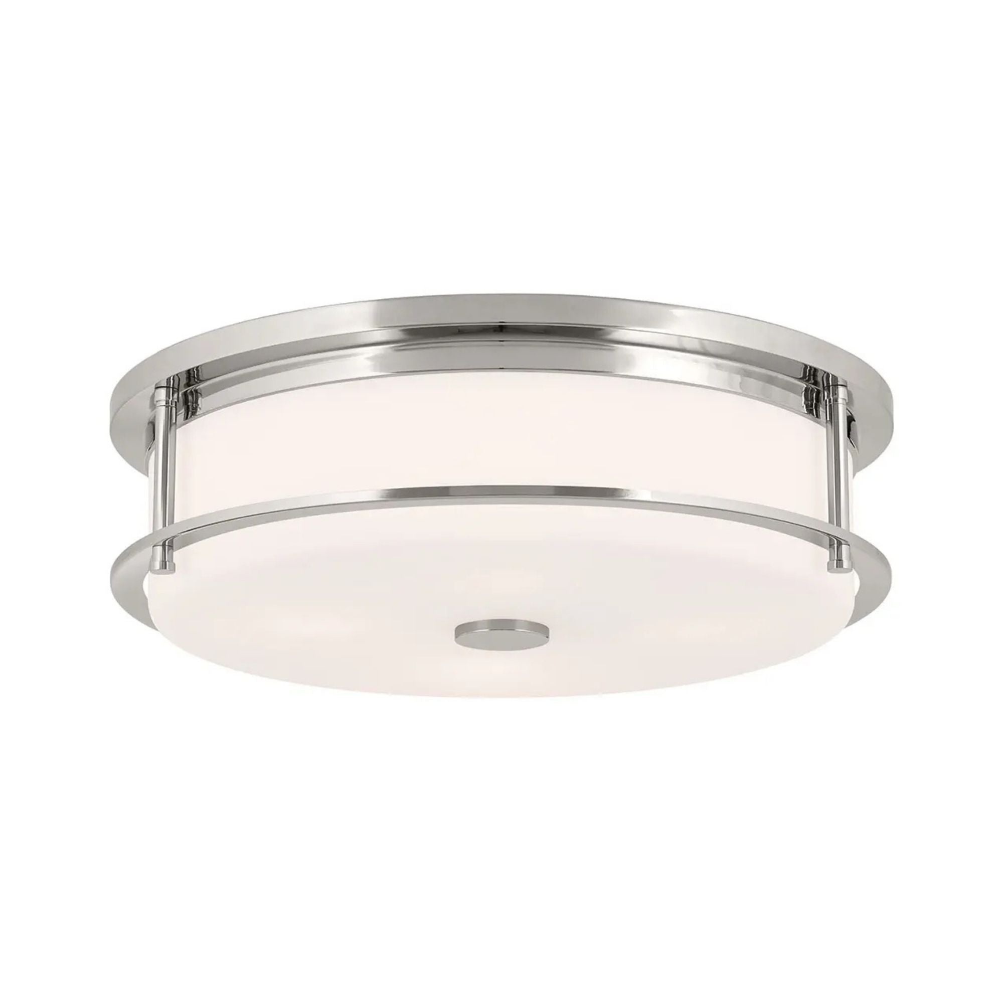 Brit 18" 4-Light Flush Mount, Polished Nickel Finish