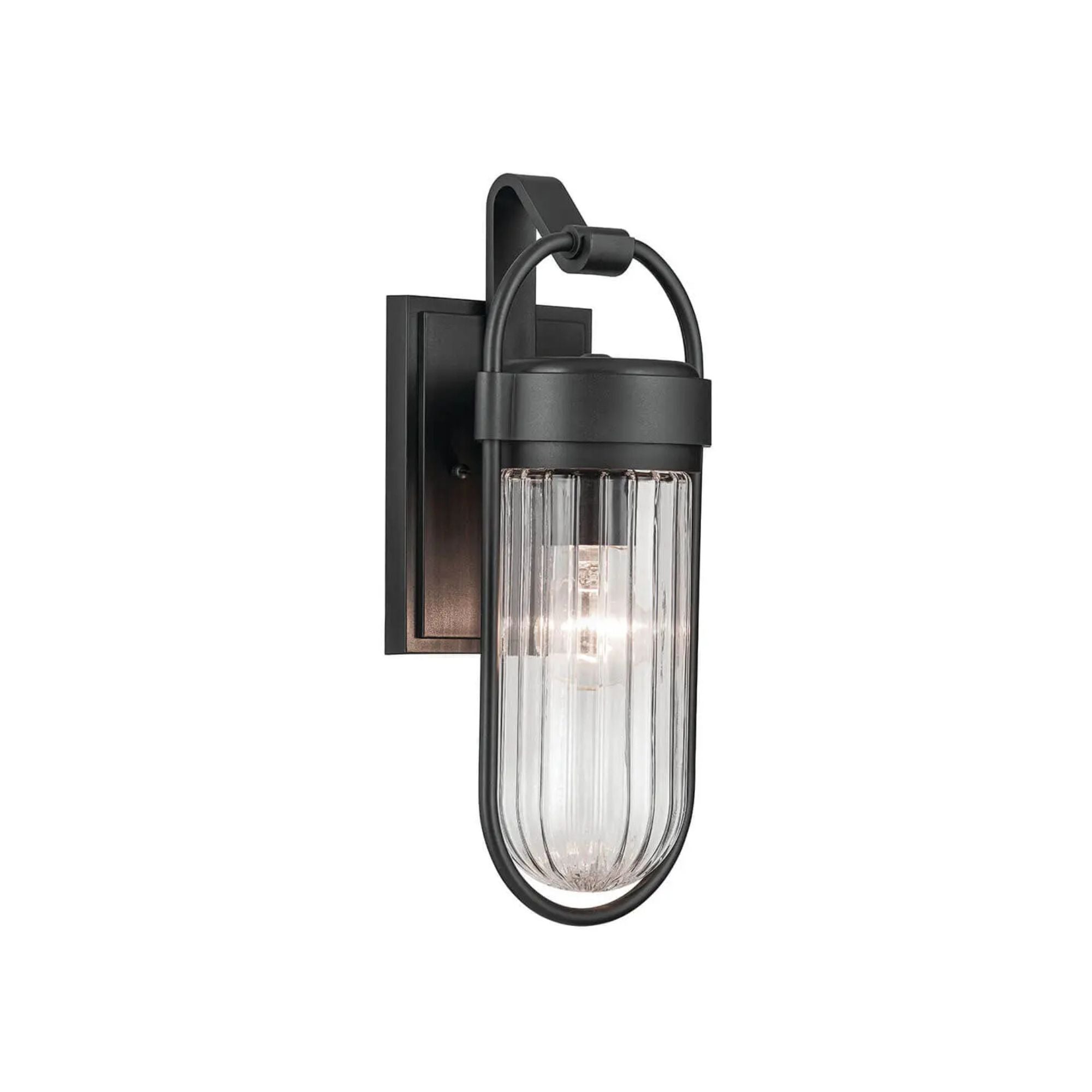 Brix 16" Outdoor Wall Light, Textured Black Finish