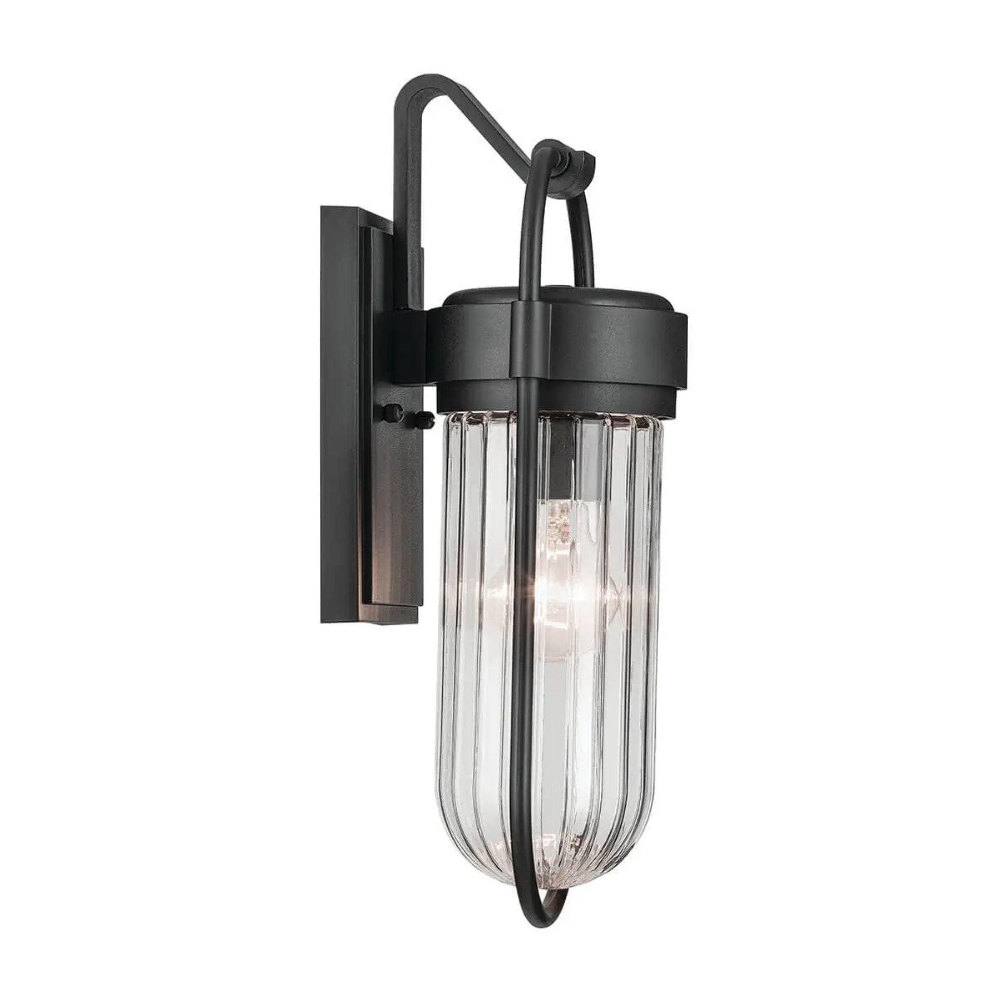 Brix 16" Outdoor Wall Light, Textured Black Finish