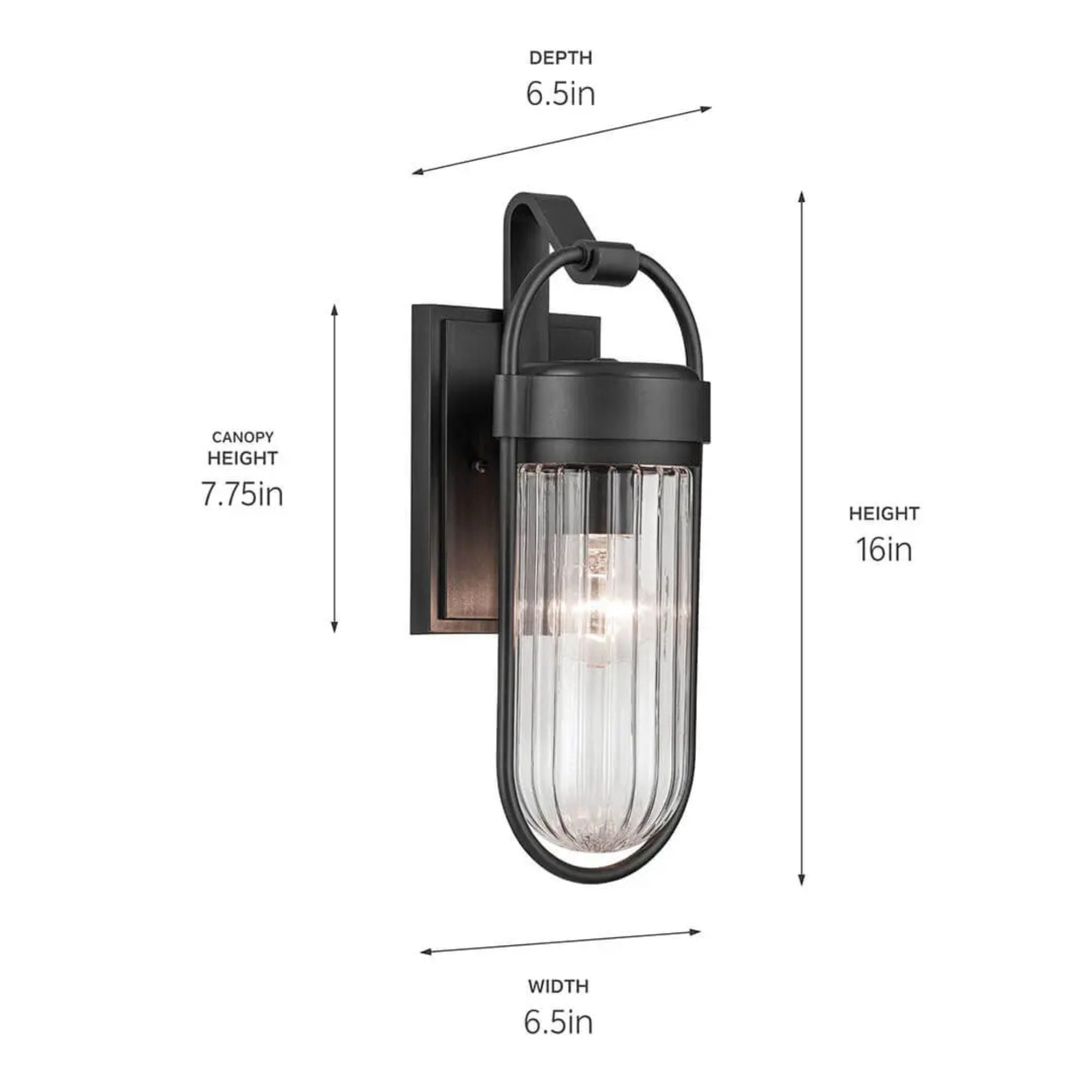 Brix 16" Outdoor Wall Light, Textured Black Finish