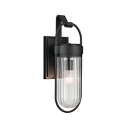 Brix 19" Outdoor Wall Light, Textured Black Finish