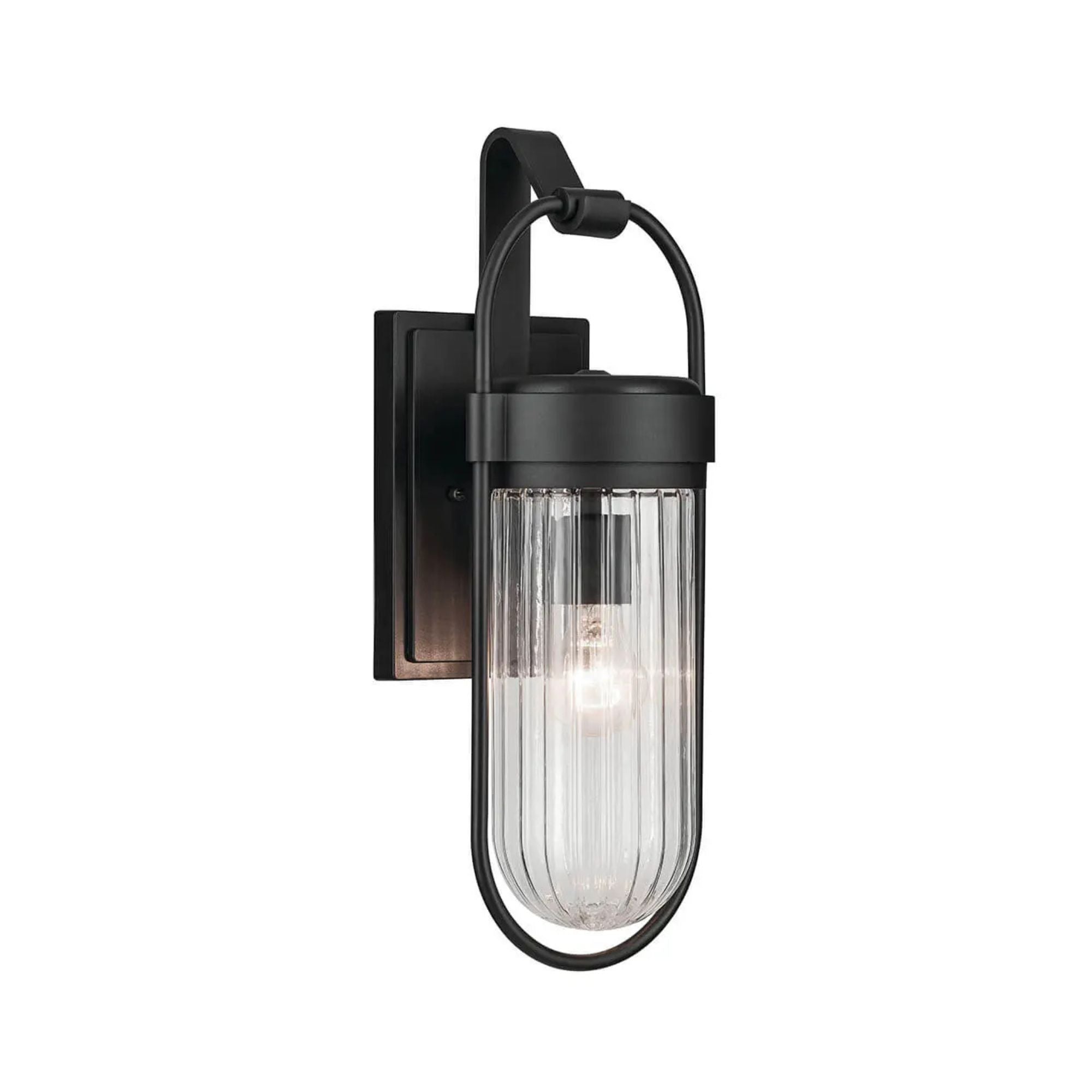 Brix 19" Outdoor Wall Light, Textured Black Finish