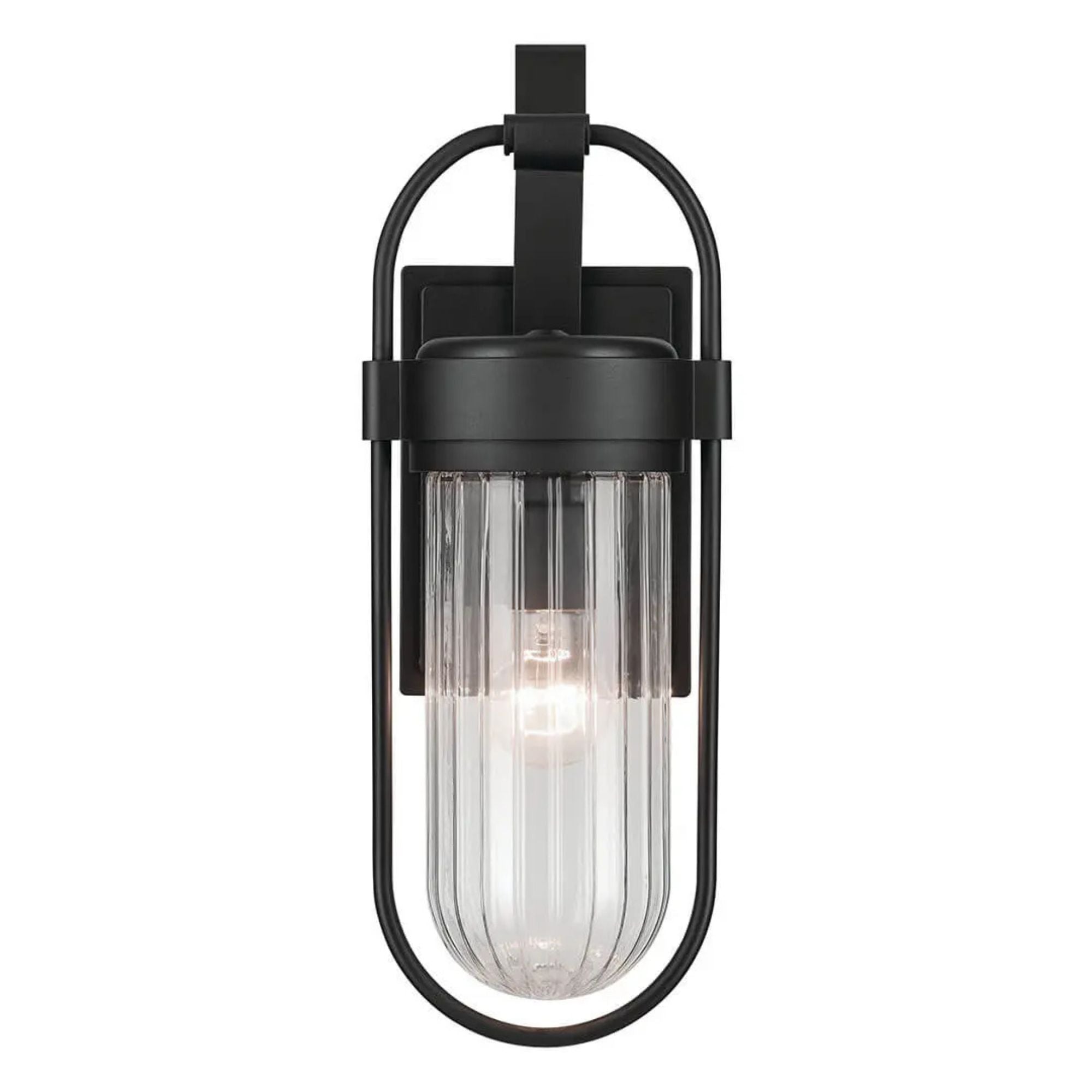 Brix 19" Outdoor Wall Light, Textured Black Finish