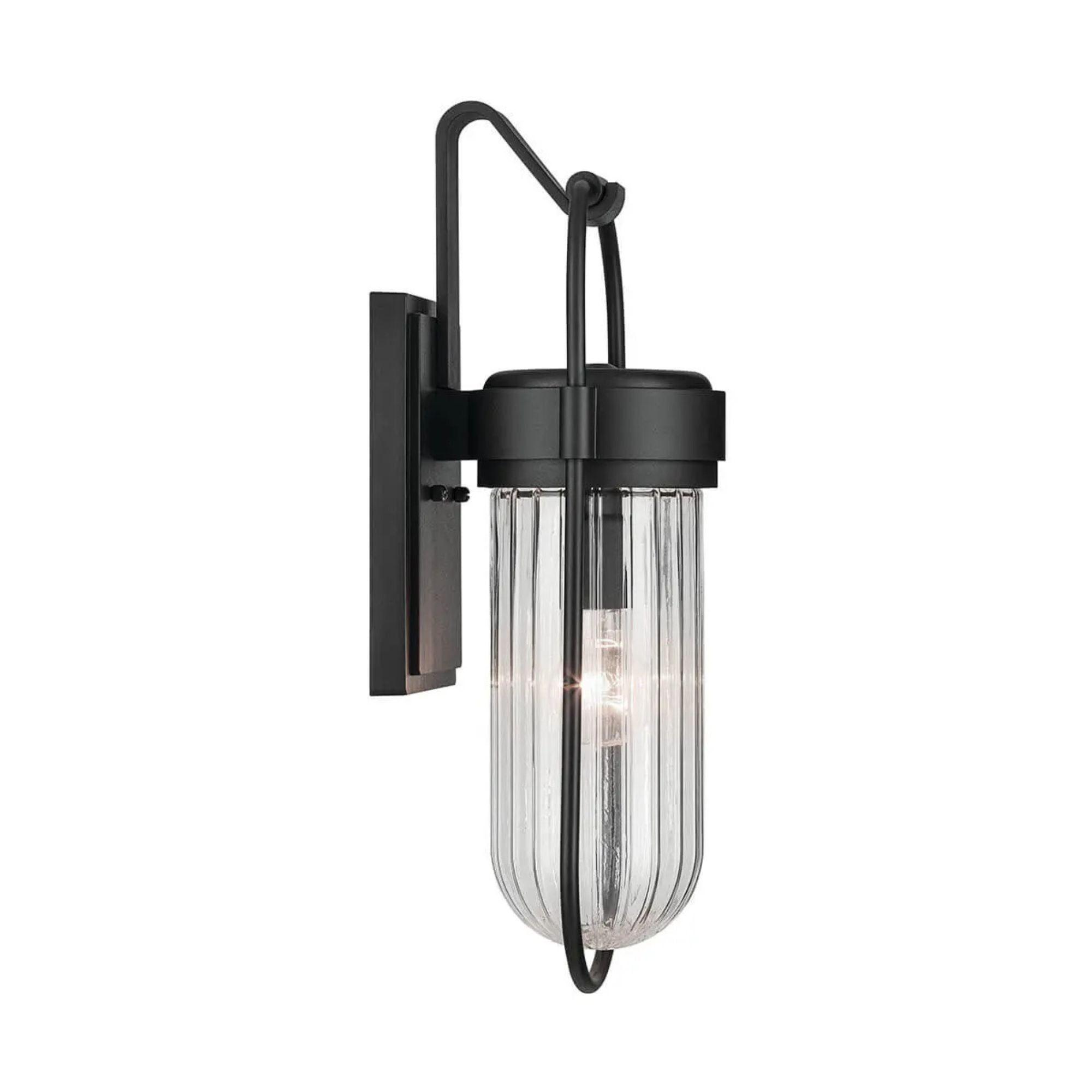 Brix 19" Outdoor Wall Light, Textured Black Finish