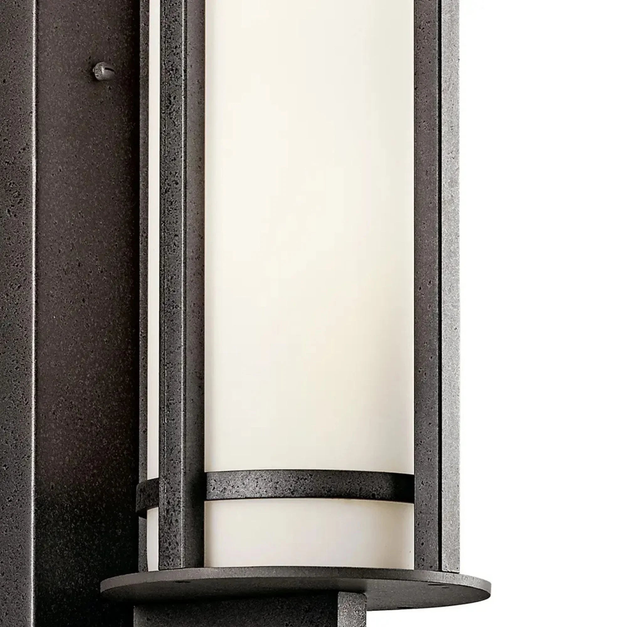 Kichler Camden 19.5in. 2-Light Outdoor Wall Sconce, Anvil Iron with Satin Etched Opal Glass