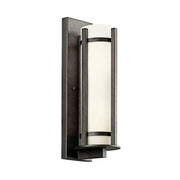 Kichler Camden 26 in. 3-Light Outdoor Sconce, Anvil Iron with Satin Etched Opal Glass
