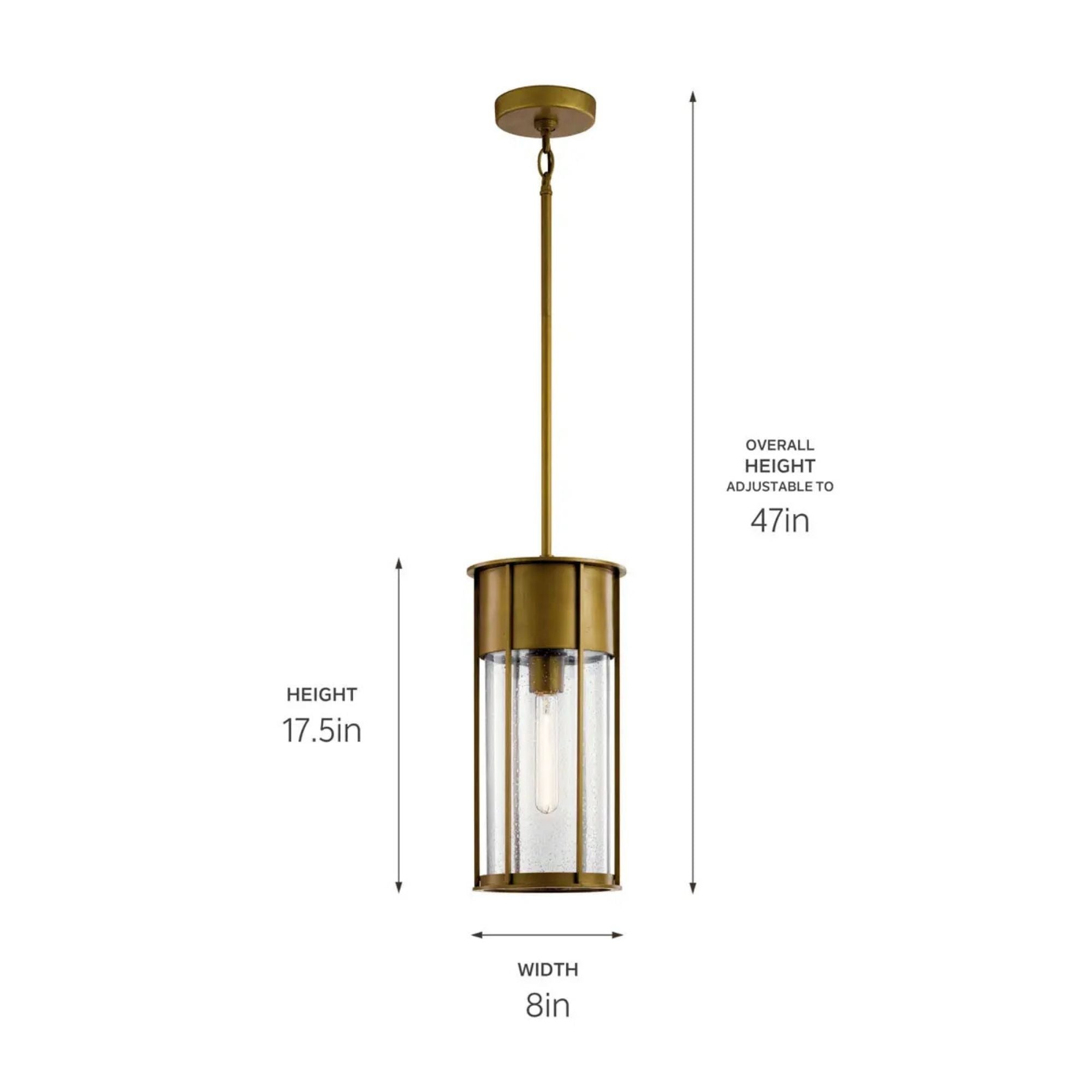 Camillo 18" Outdoor Pendant, Natural Brass Finish