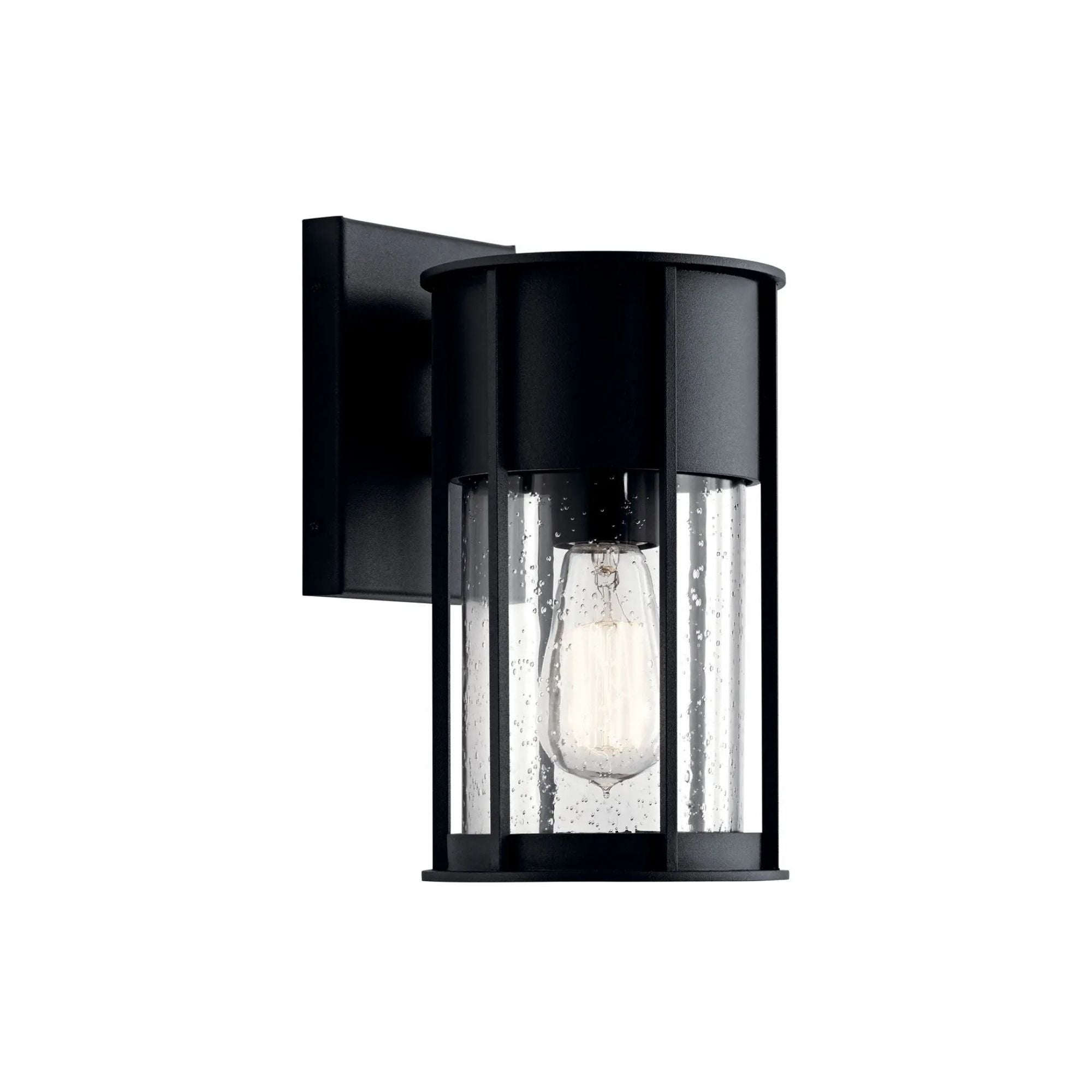 Camillo 11" Outdoor Wall Light, Textured Black Finish
