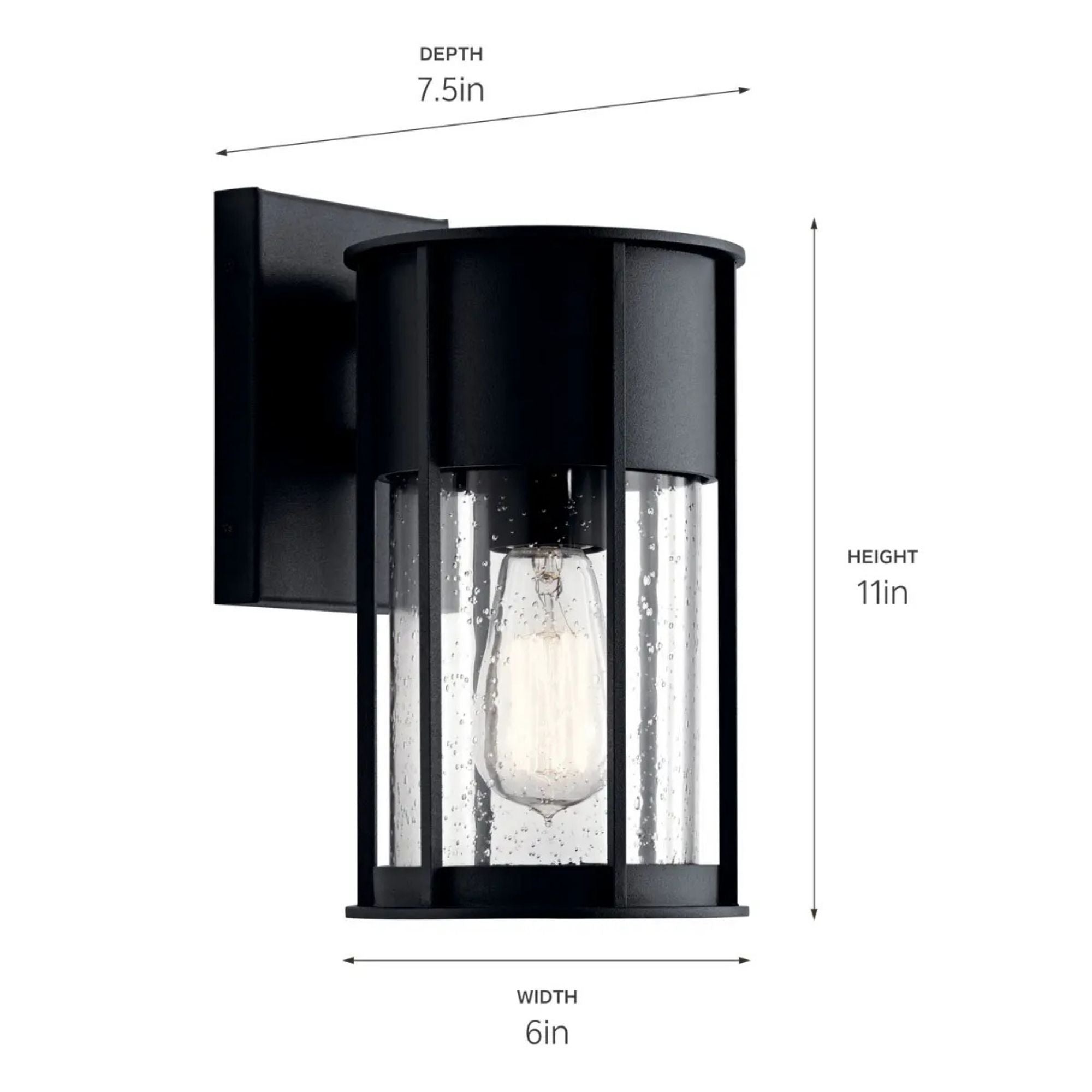 Camillo 11" Outdoor Wall Light, Textured Black Finish - Bees Lighting