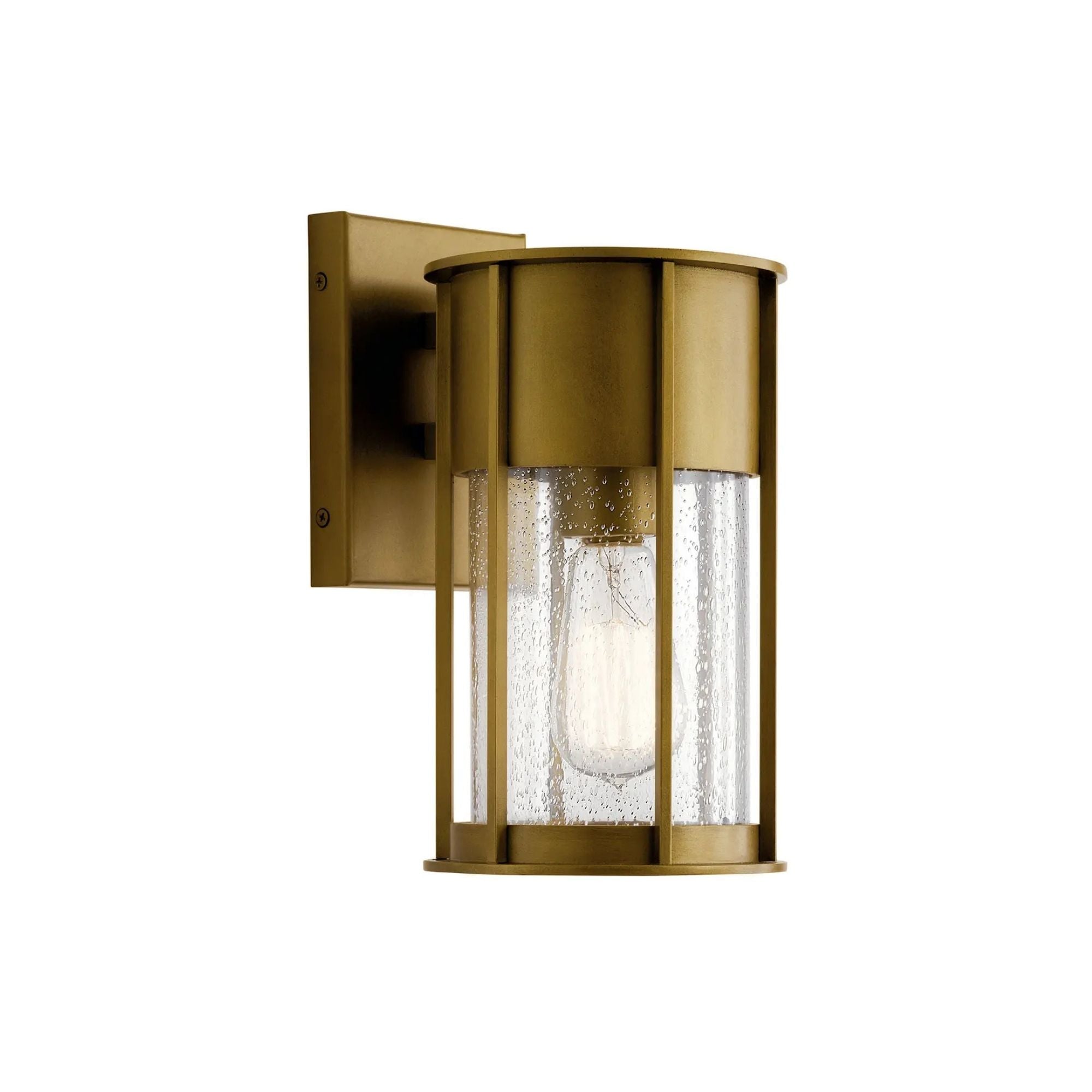 Camillo 11" Outdoor Wall Light, Natural Brass Finish