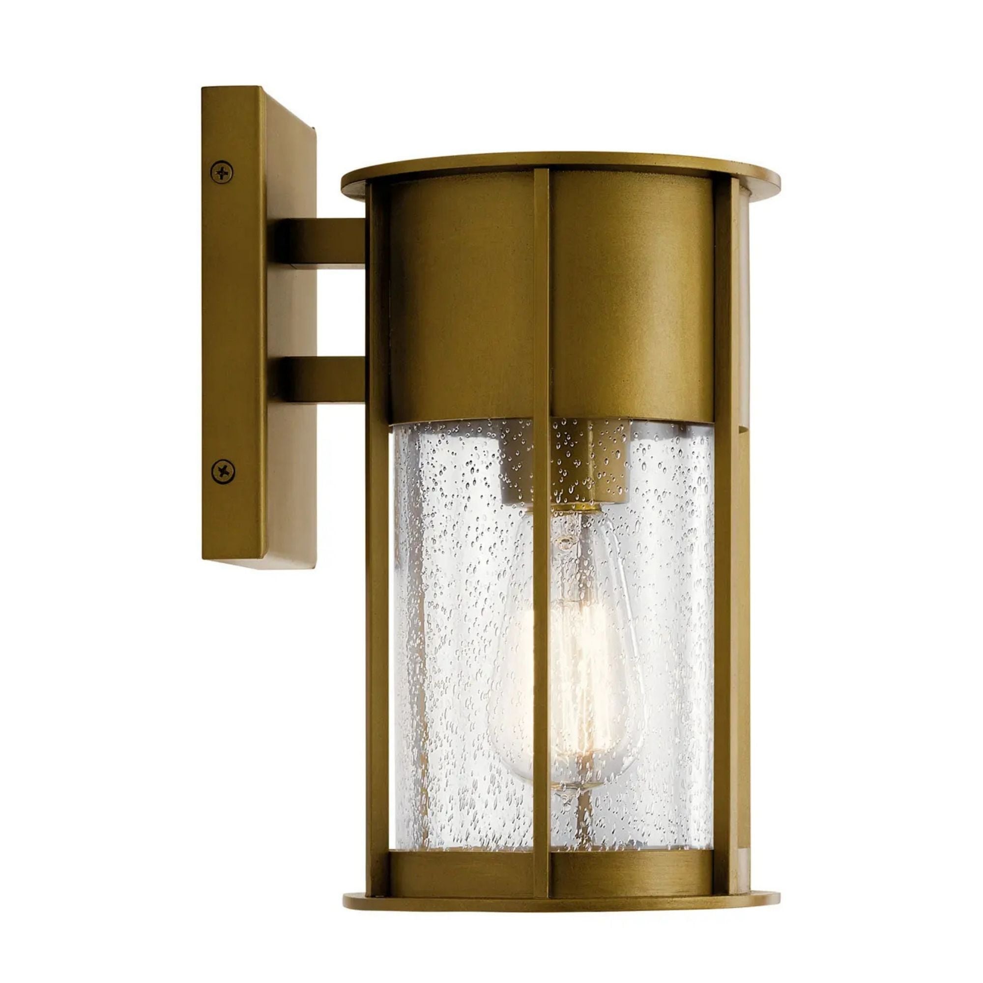 Camillo 11" Outdoor Wall Light, Natural Brass Finish