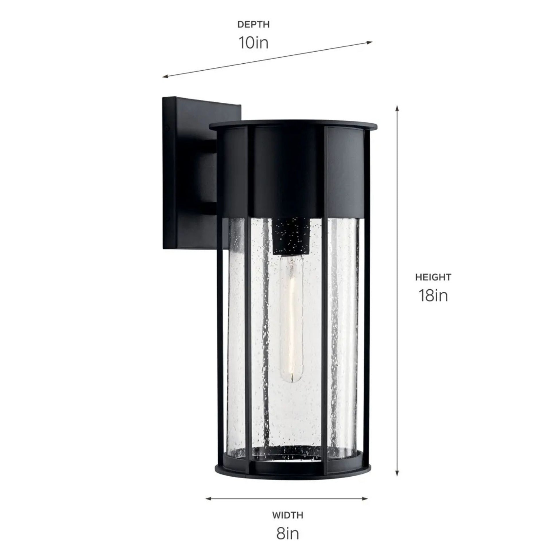 Camillo 18" Outdoor Wall Light, Textured Black Finish - Bees Lighting
