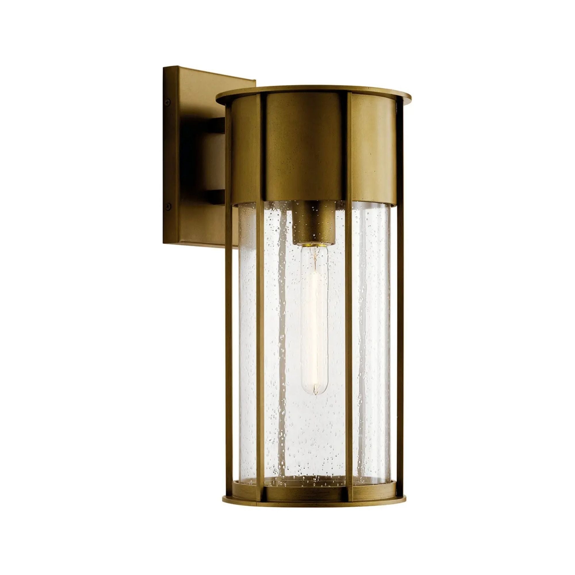 Camillo 18" Outdoor Wall Light, Natural Brass Finish