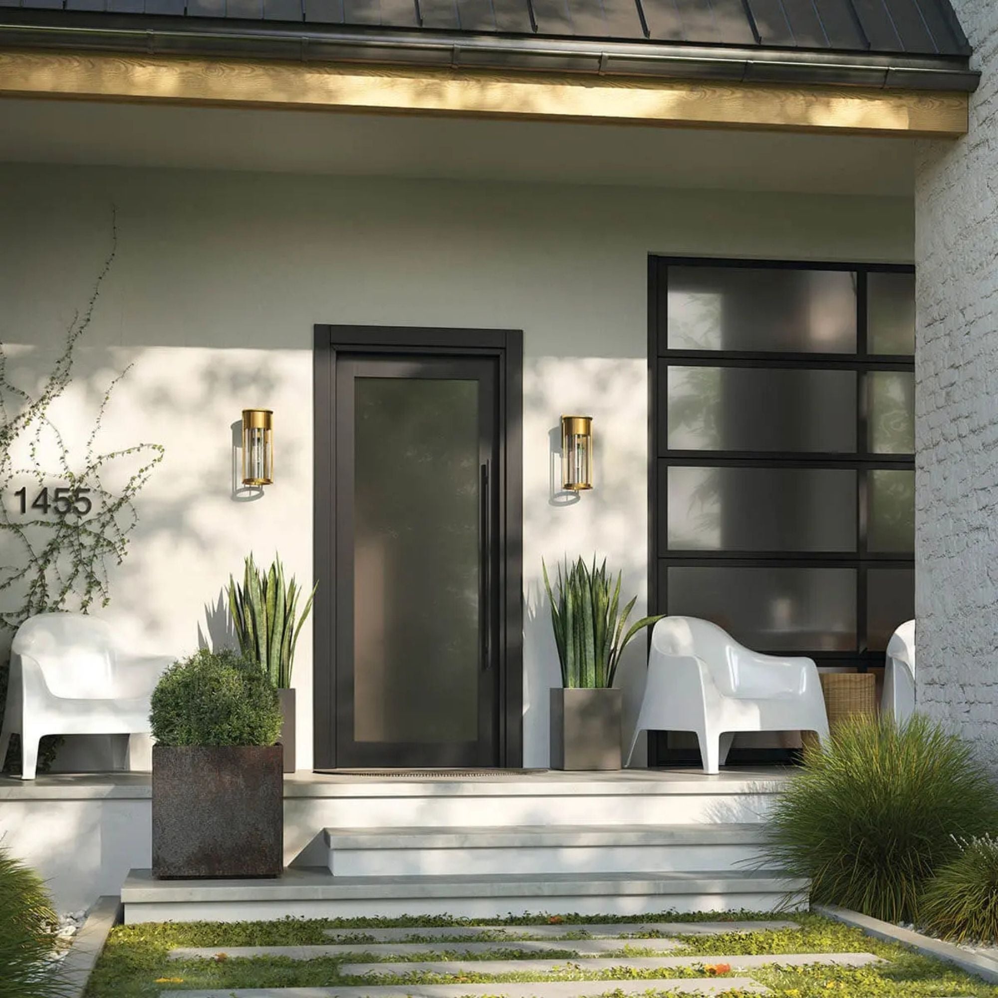Camillo 18" Outdoor Wall Light, Natural Brass Finish