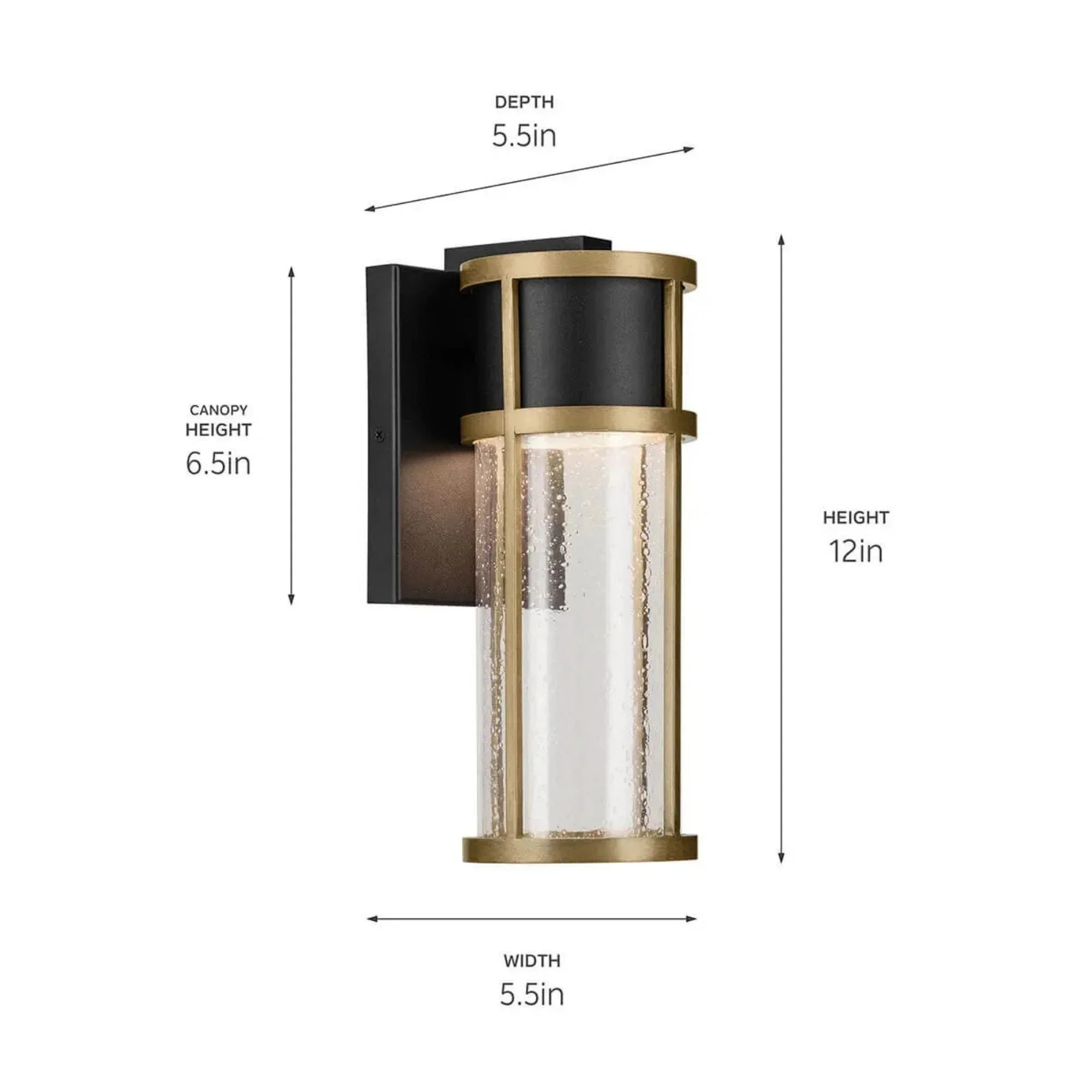 Kichler Lighting - Camillo 12" LED Outdoor Wall Light, Textured Black Finish | Bees Lighting